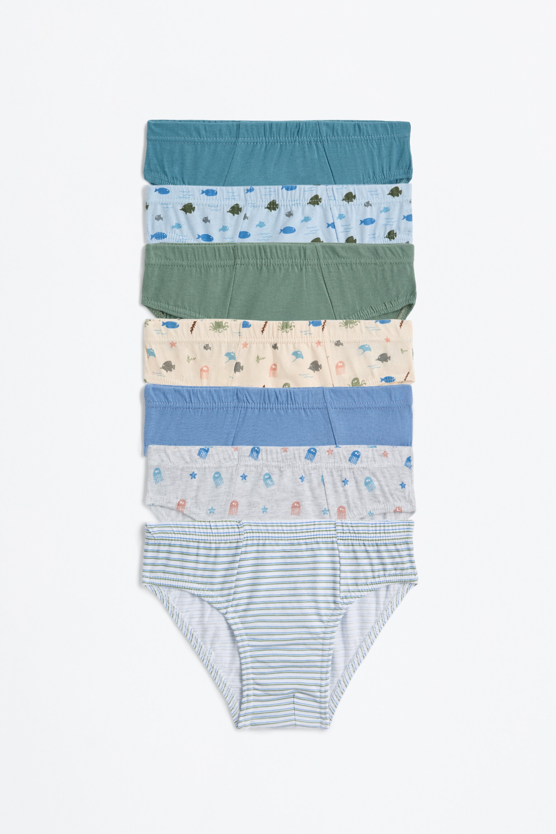 Pack 7 calzoncillos slips peces