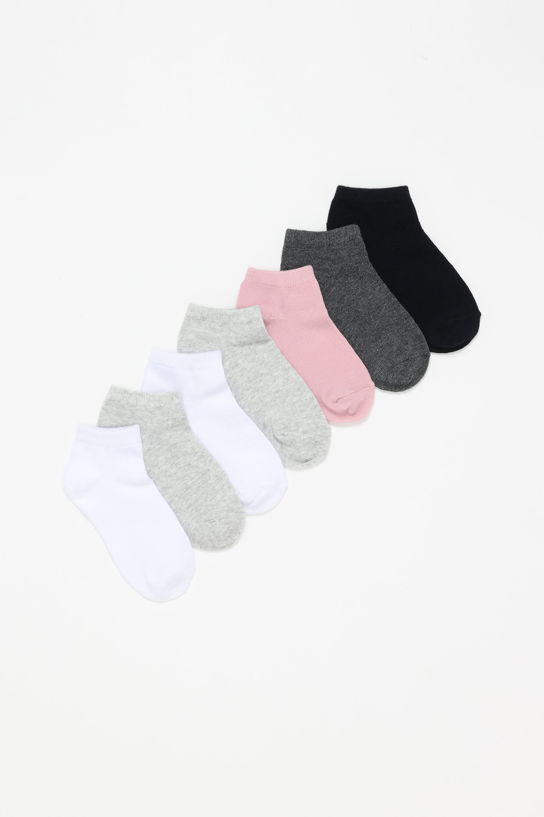 Pack de 7 pares de calcetines tobilleros de colores básicos