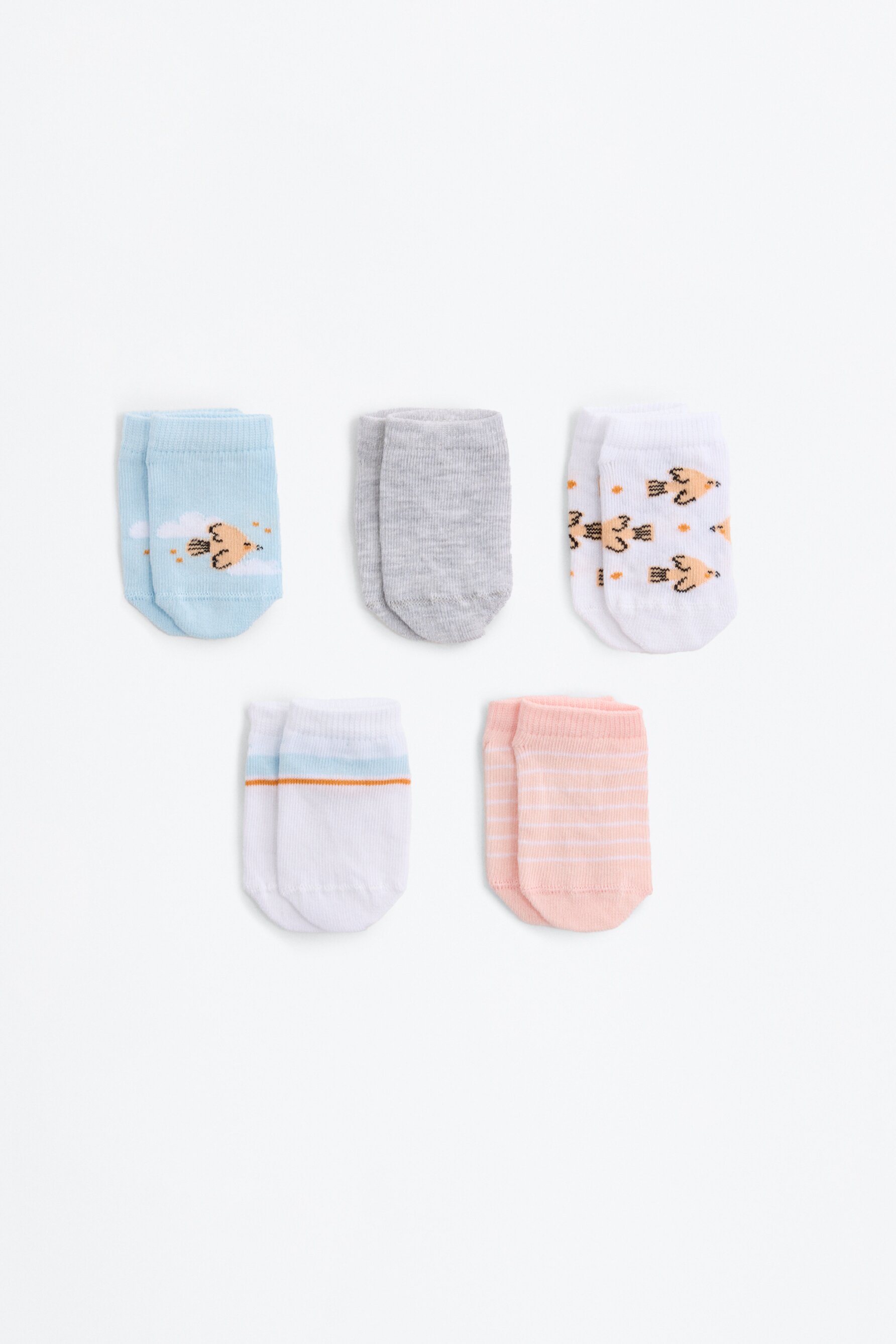 Pack 5 calcetines tobilleros pájaros