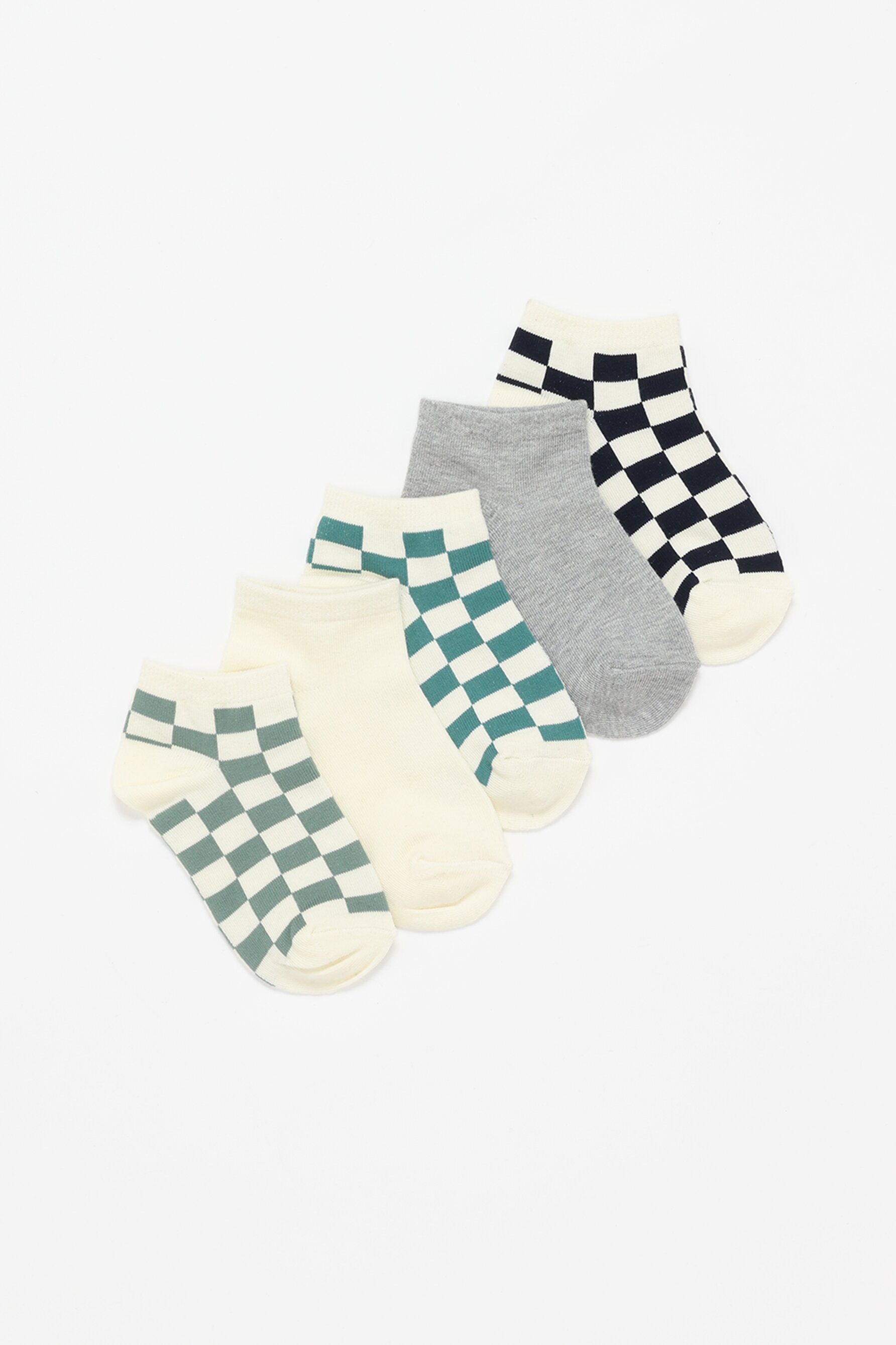 Pack 5 calcetines tobilleros cuadros