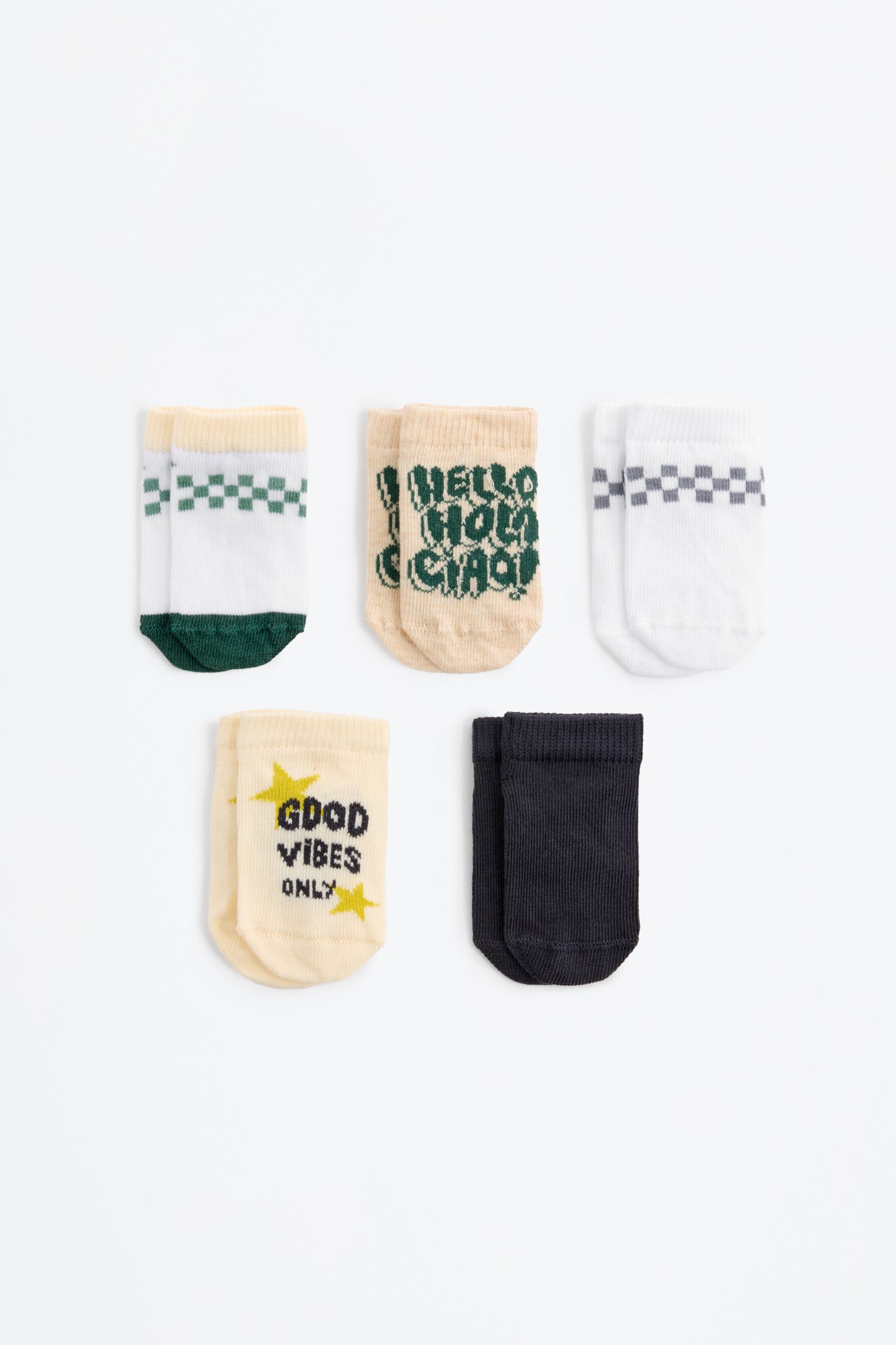 Pack 5 calcetines tobilleros texto