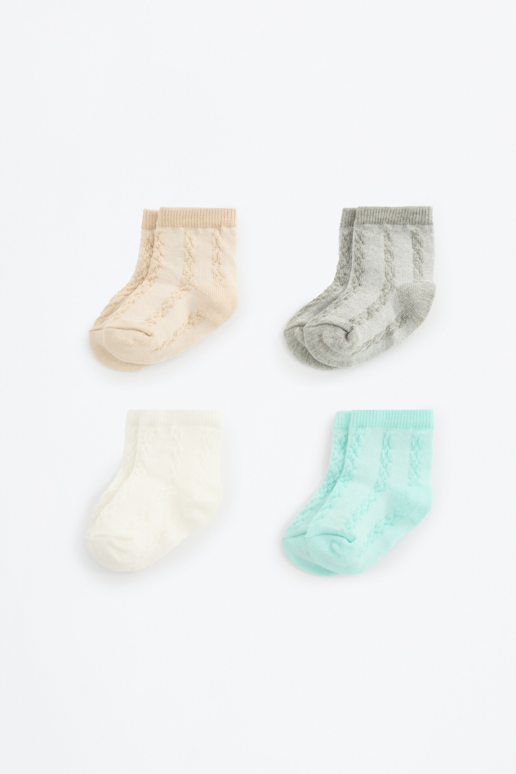 Pack 4 pares calcetines largos trenzados