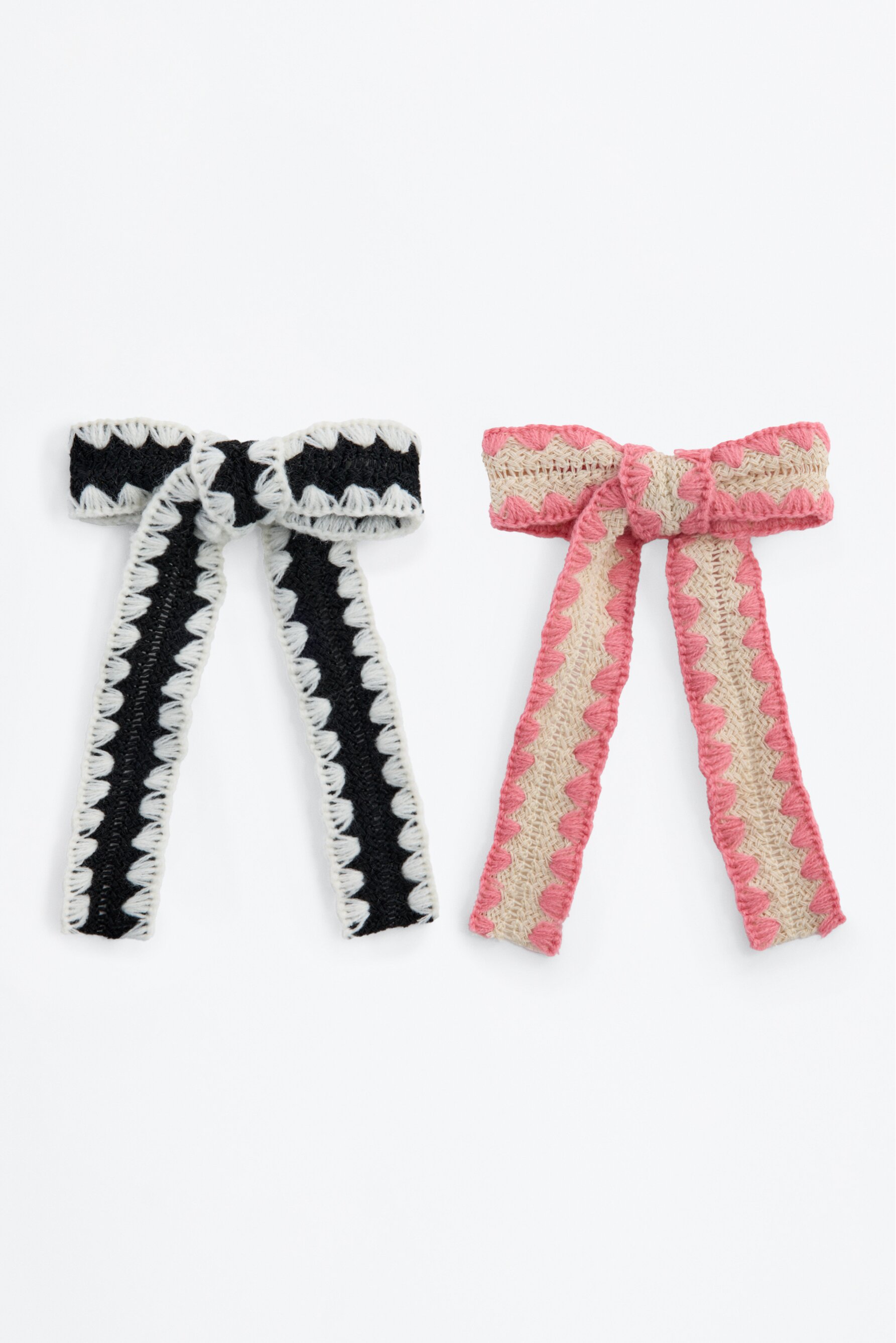 Pack 2 pasadores lazos crochet