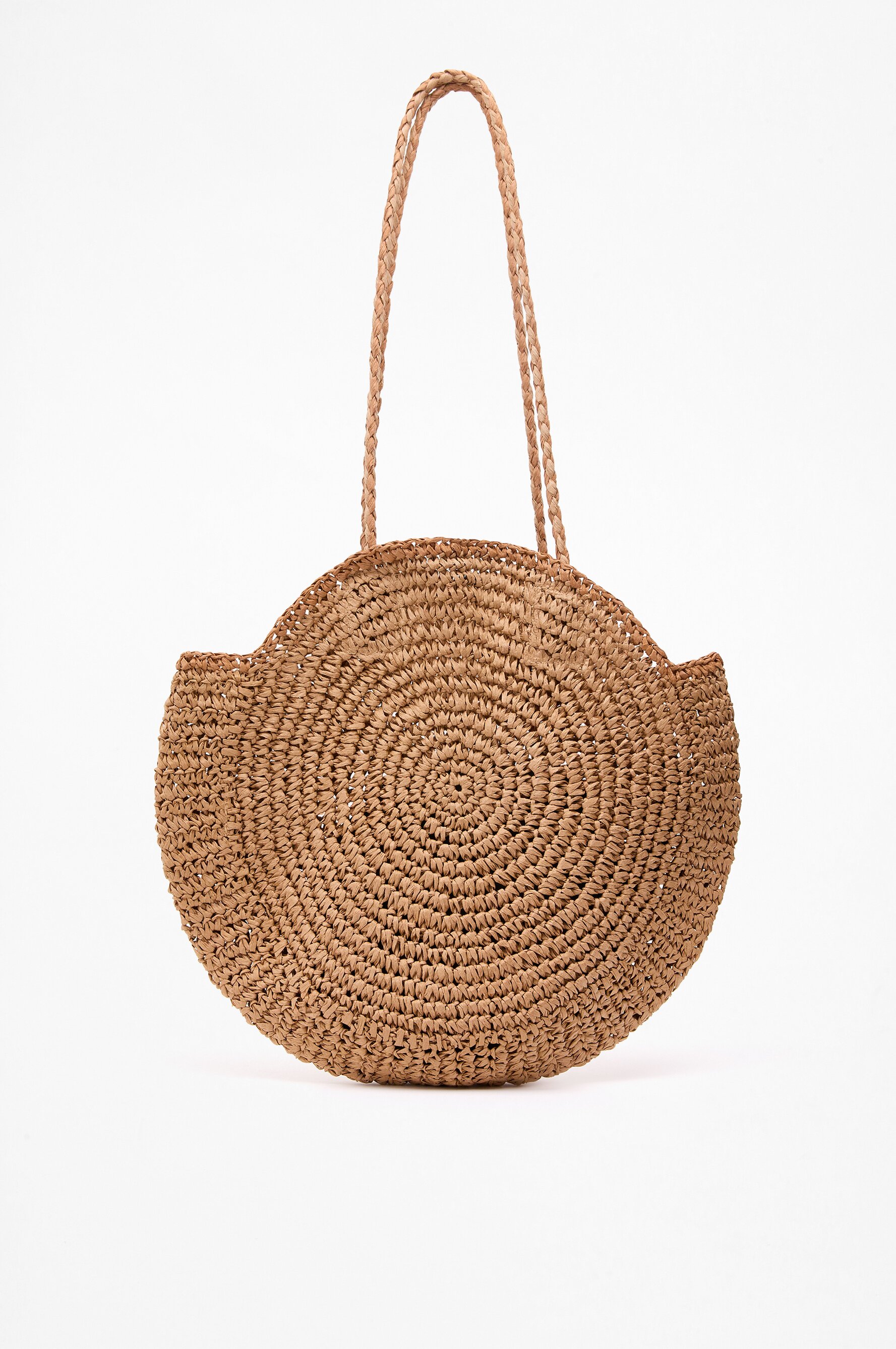 Bolso shopper redondo efecto natural