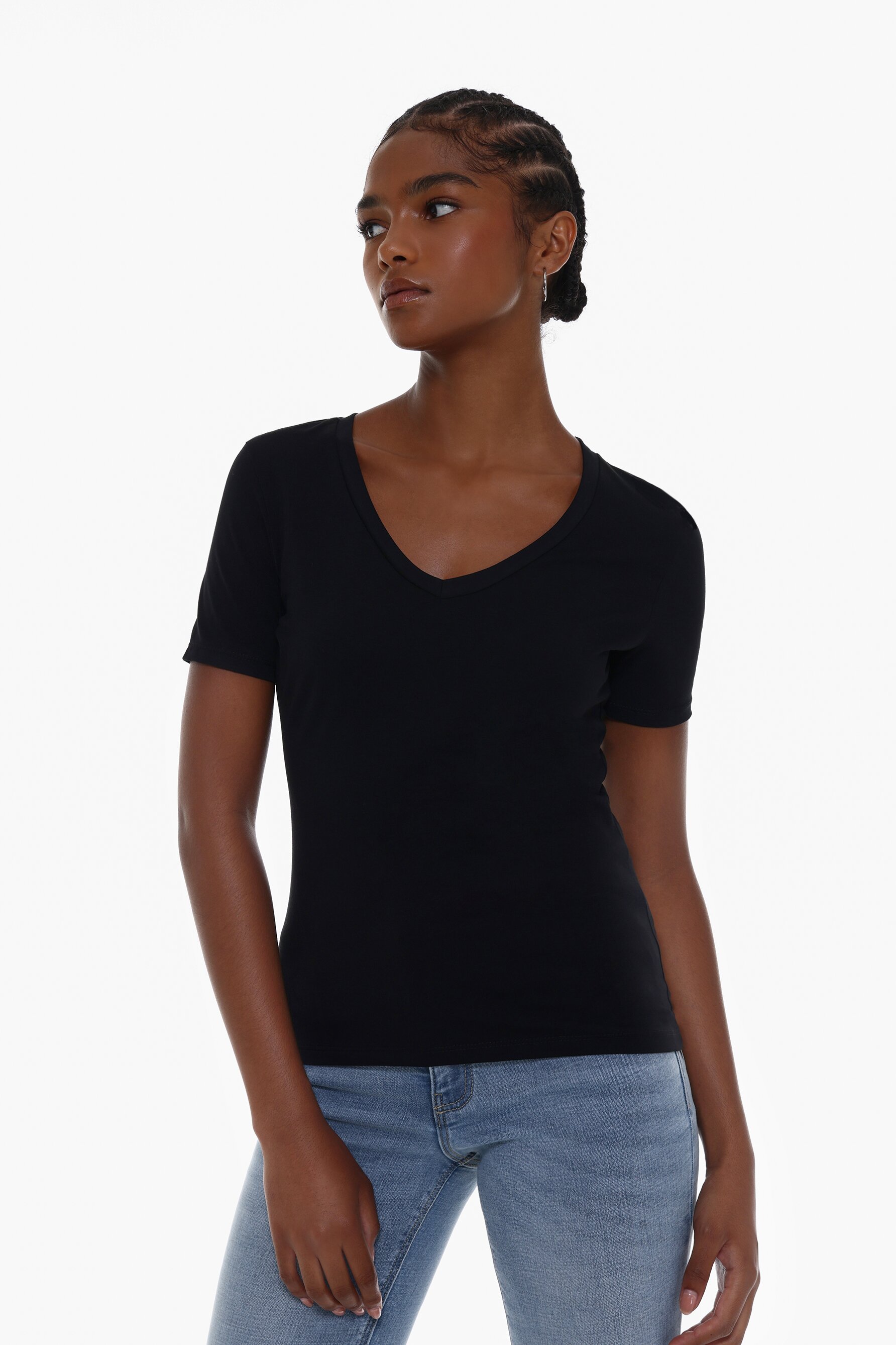 Sepiia Pack Camisetas Basicas Mujer Camiseta Cuello Pico Camiseta