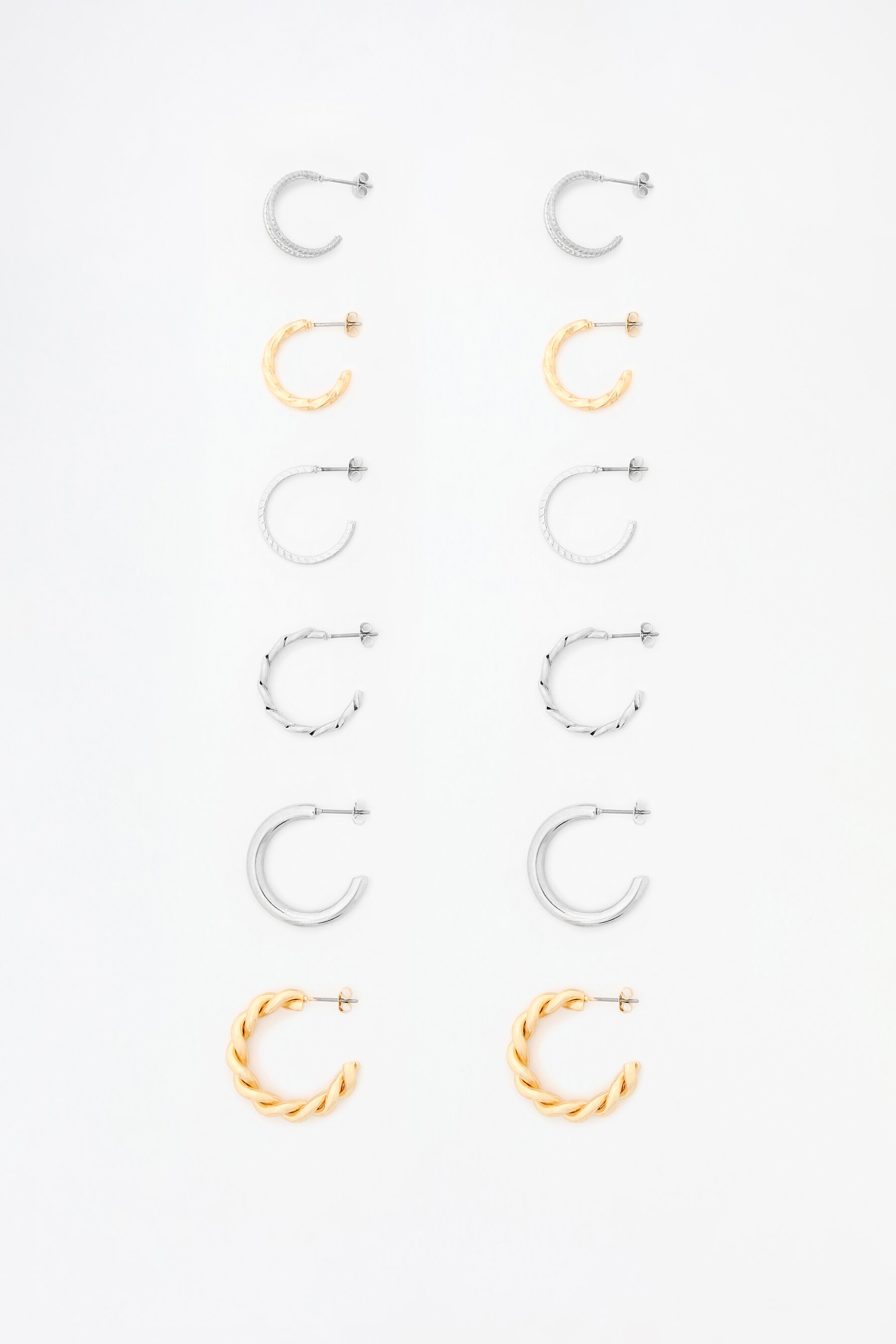 Conjunto de 6 brincos de argola