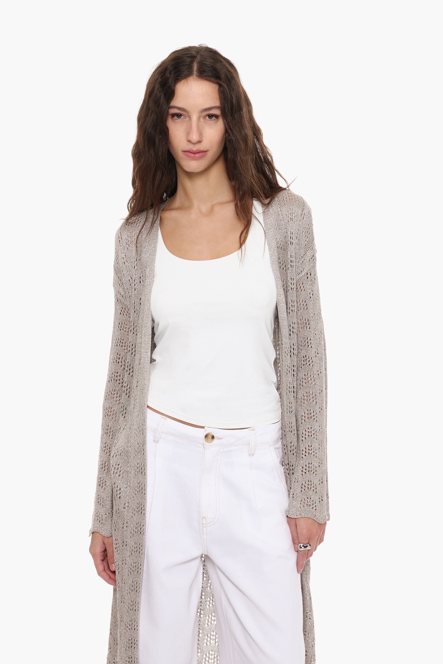 Chaqueta larga brillo