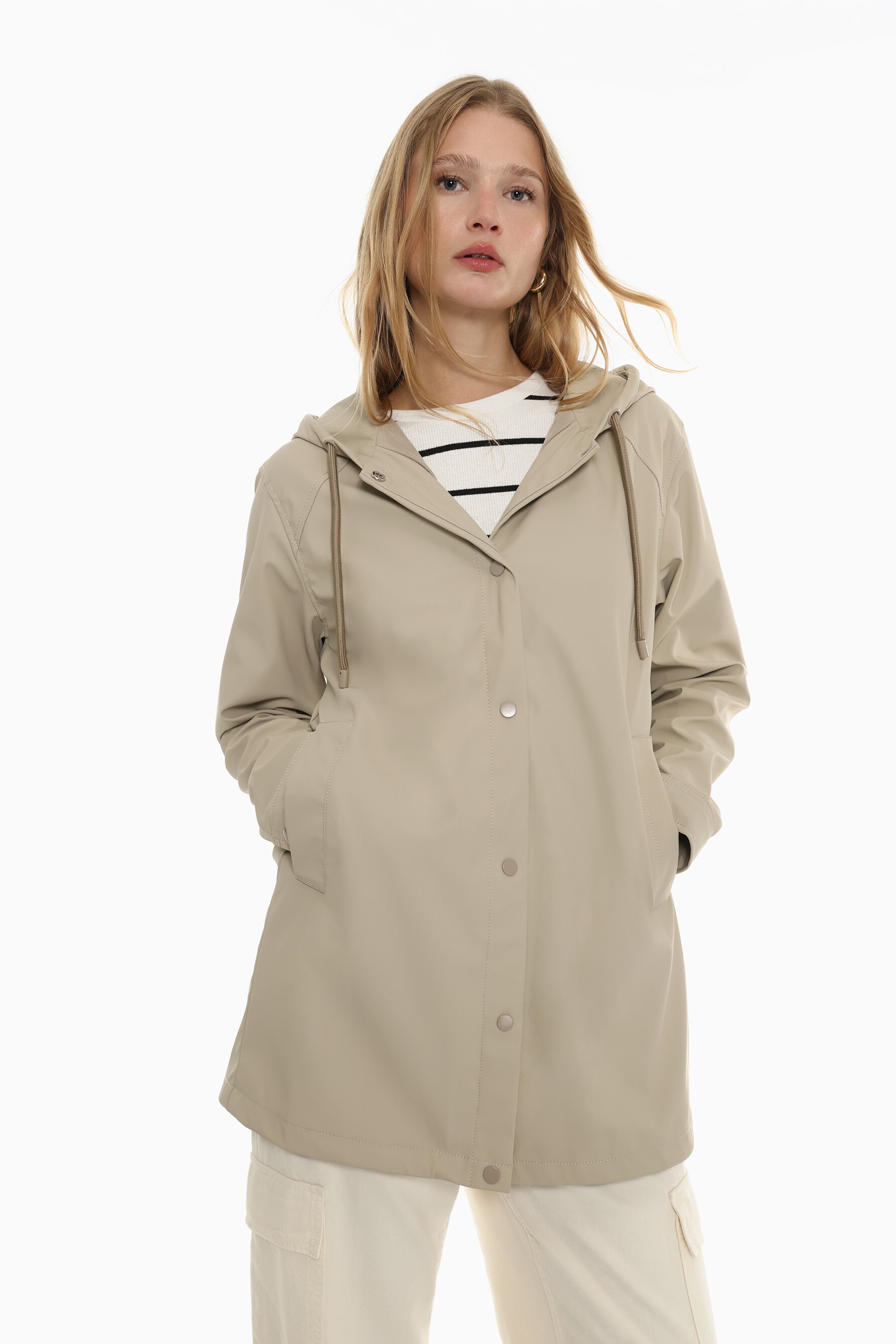 Parka efeito de caucho