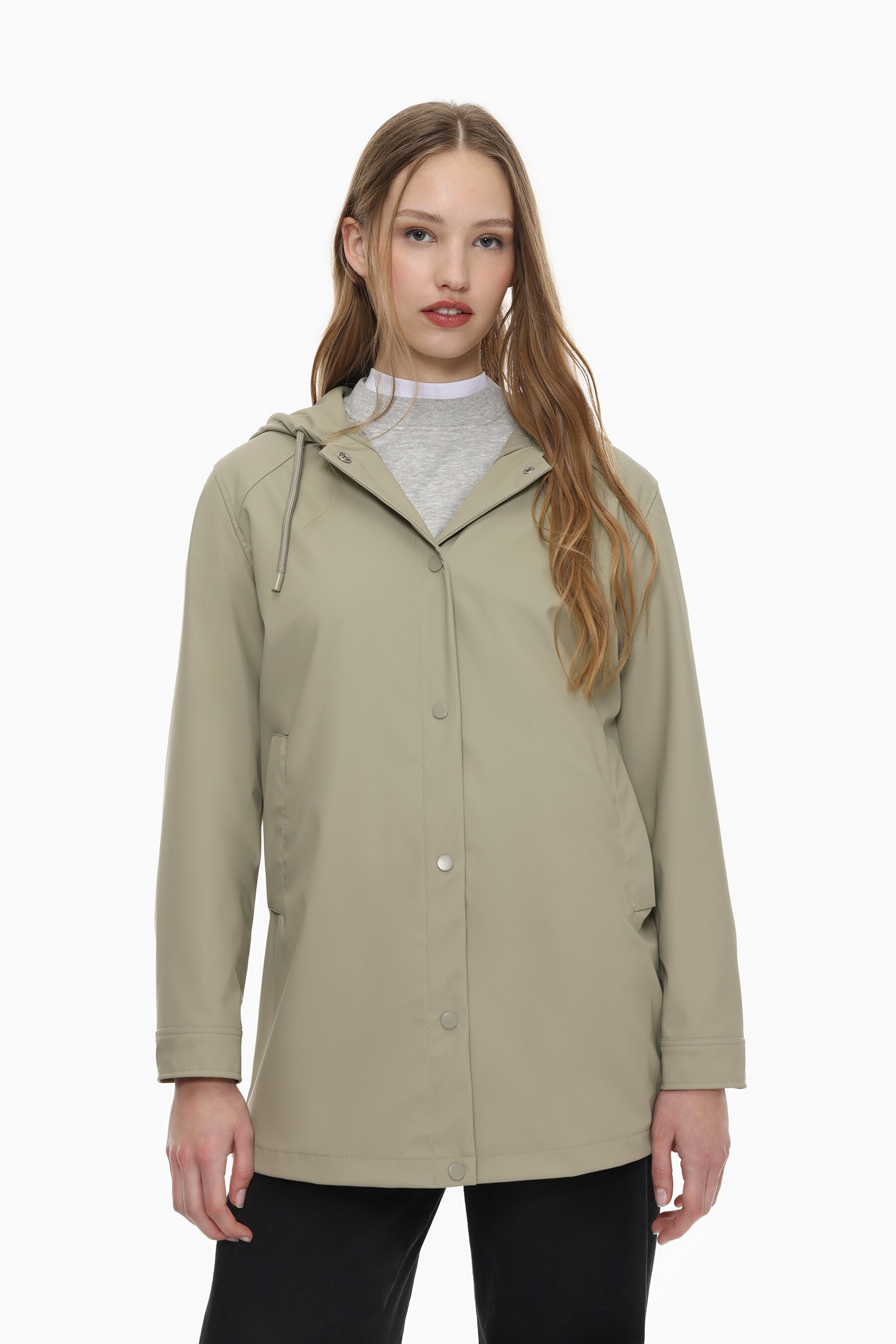 Parka efeito de caucho