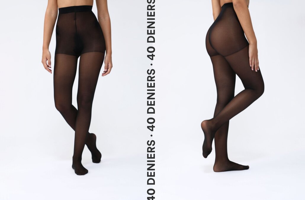 Pack of 2 pairs of 40 den contrast tights