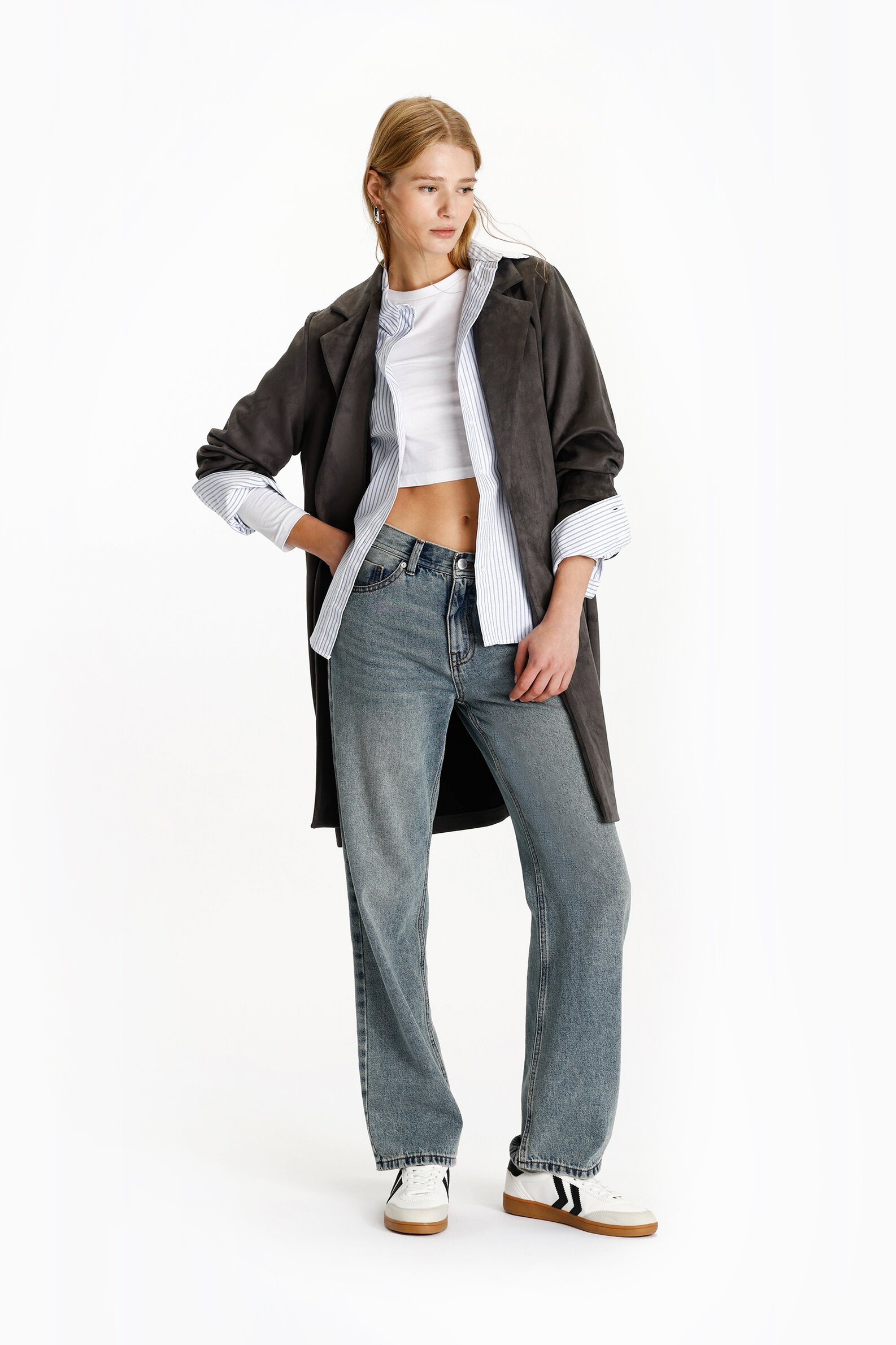 Faux suede coat