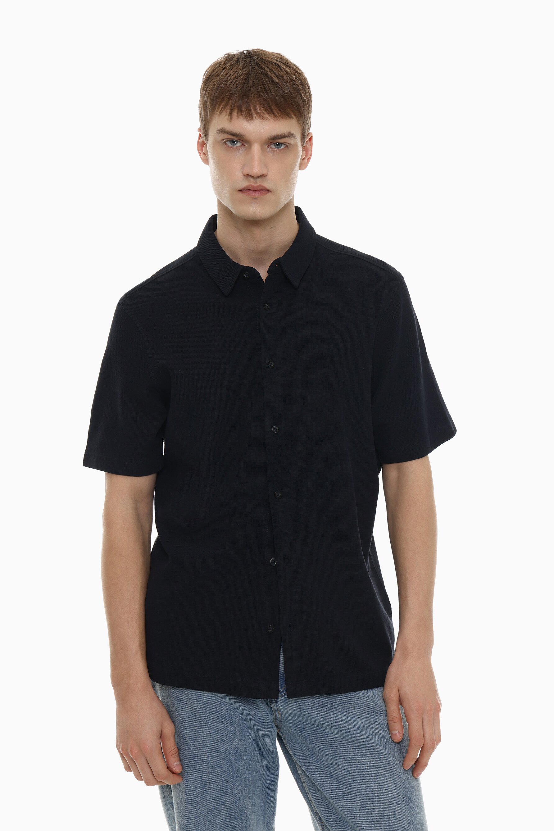 Camisa básica com textura