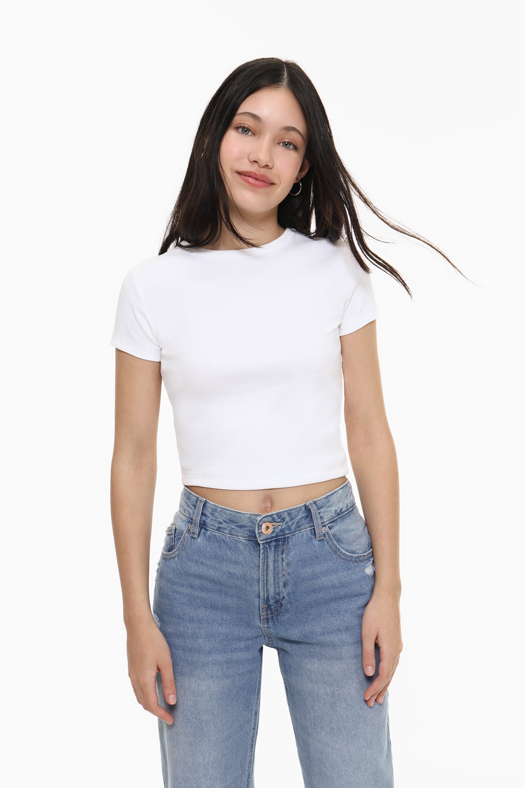 T-shirt básica canelada