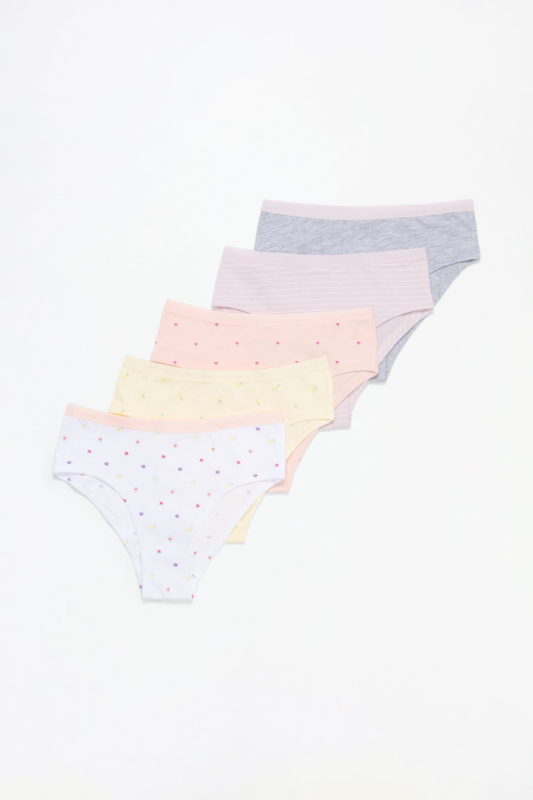 Conjunto de 5 cuecas hipster com estampado floral