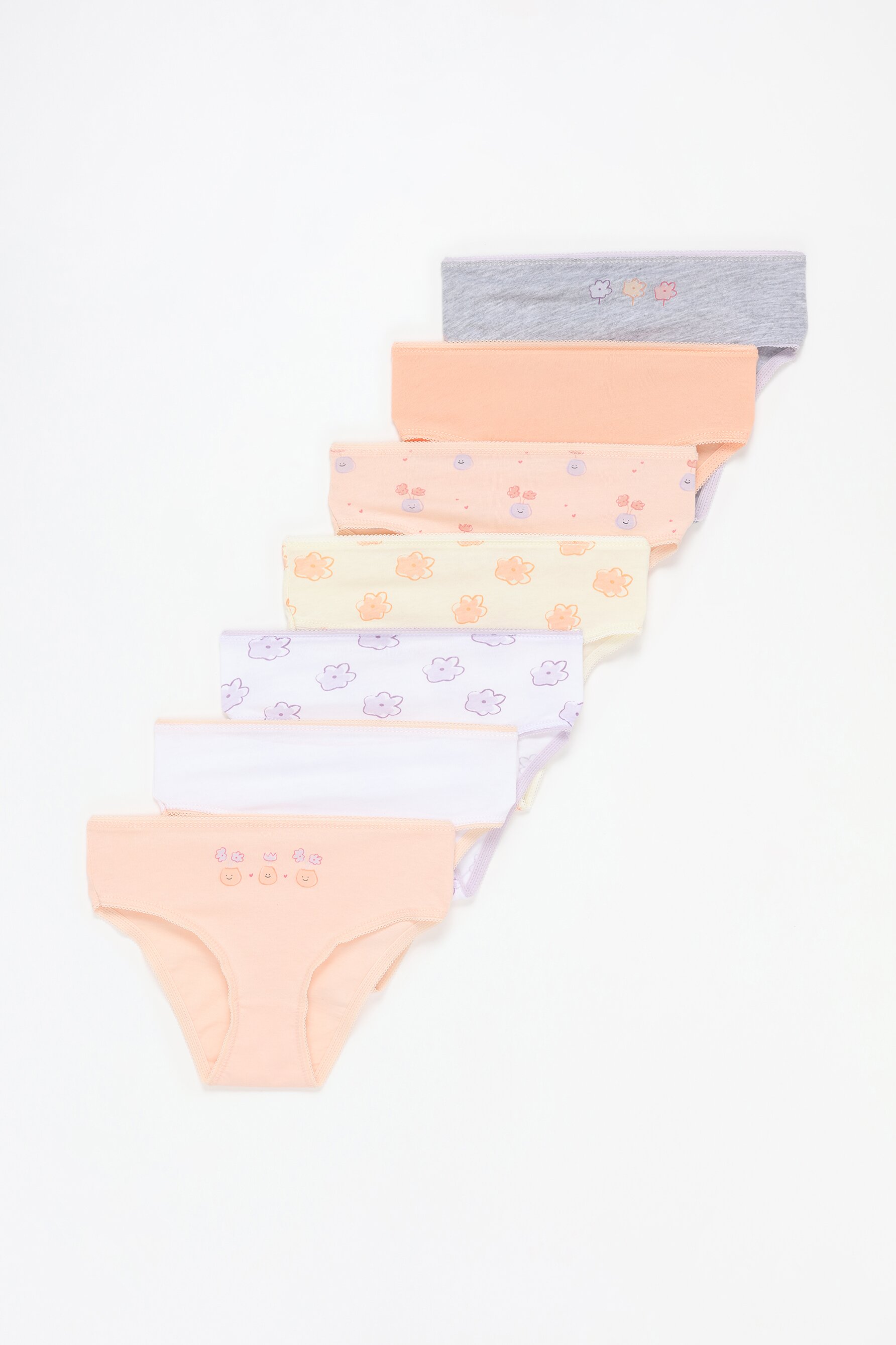 Conjunto de 7 cuecas com estampado floral
