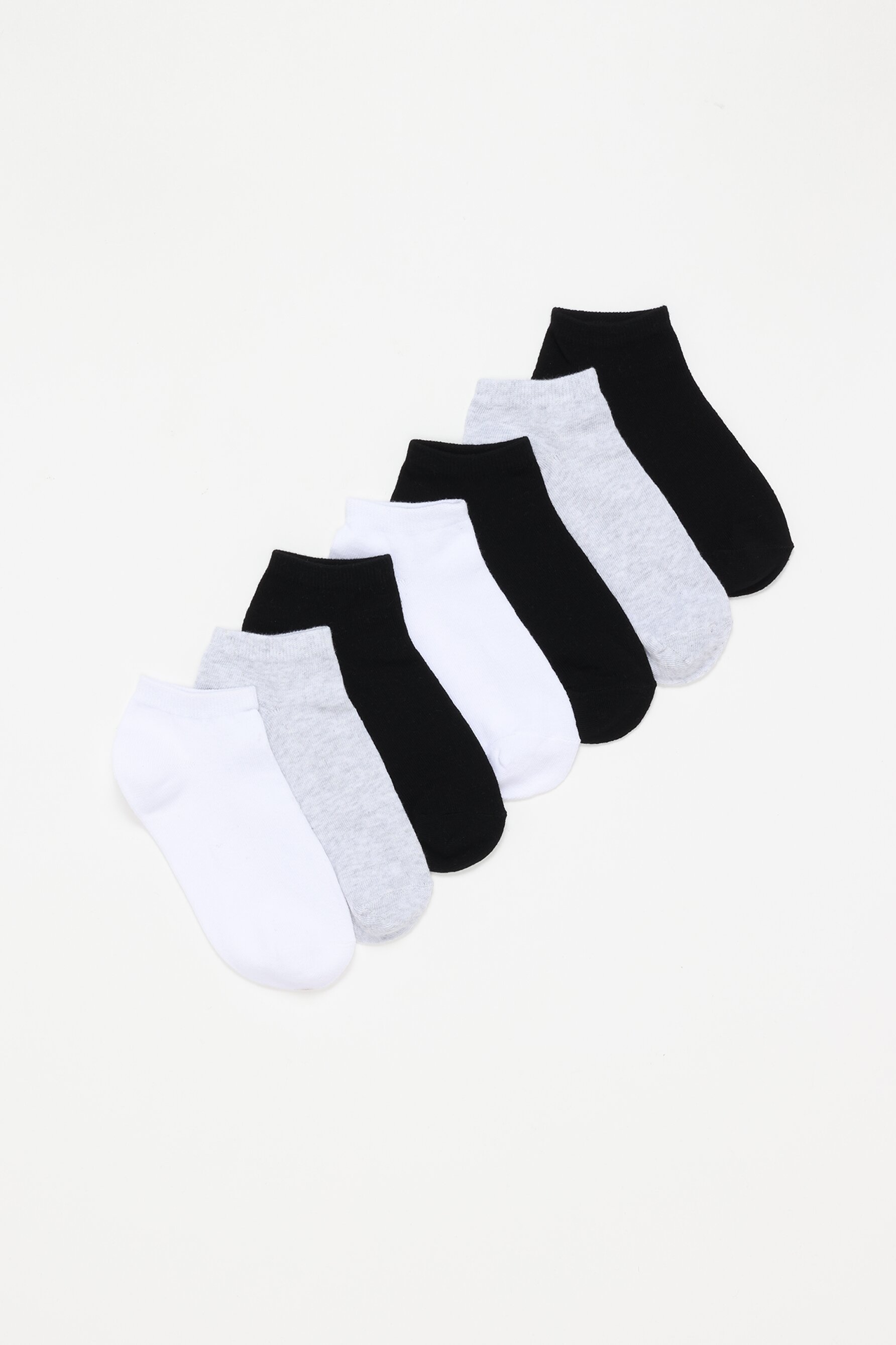 Pack of 7 pairs of basic coloured ankle socks