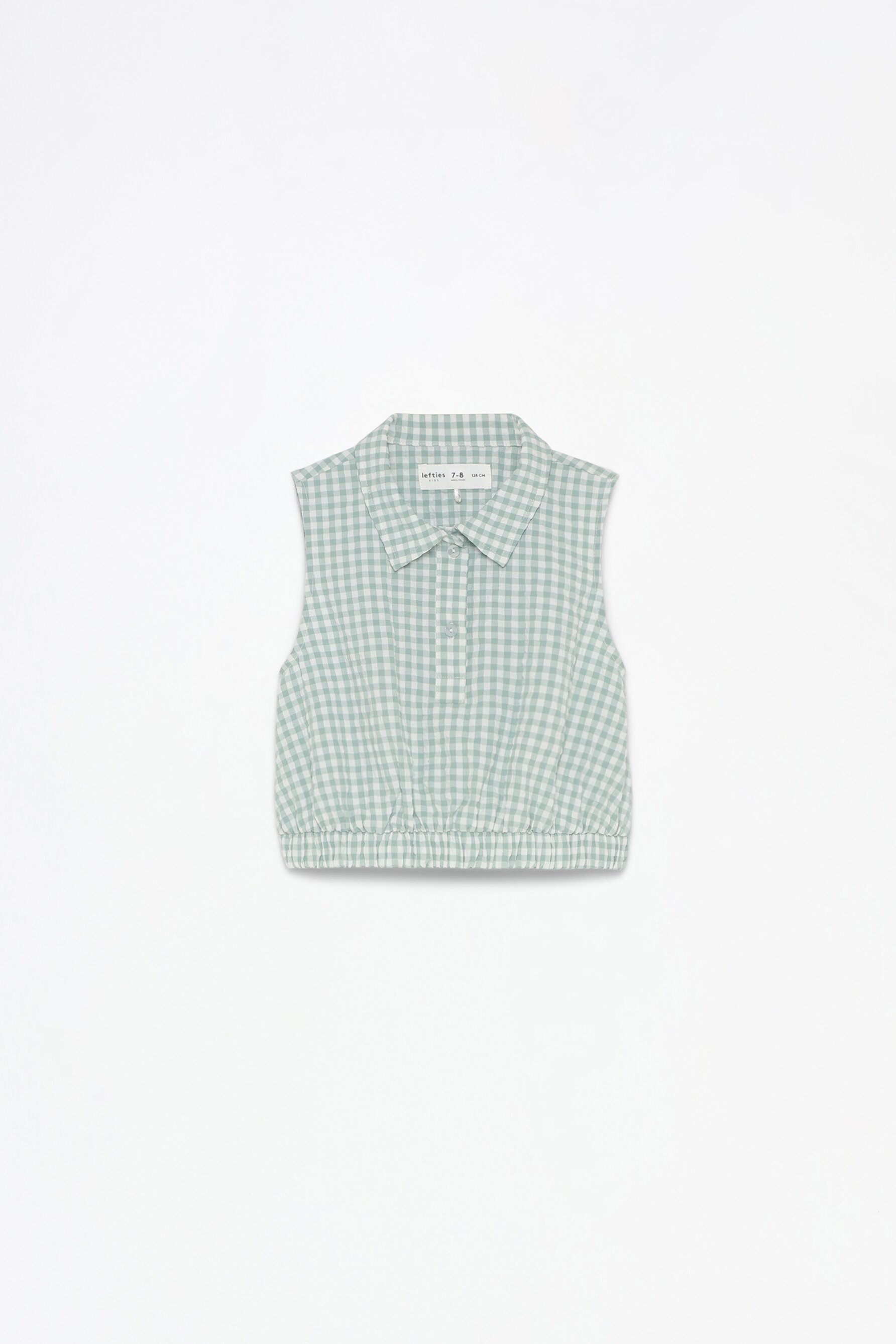 Blusa aos quadrados vichy com textura