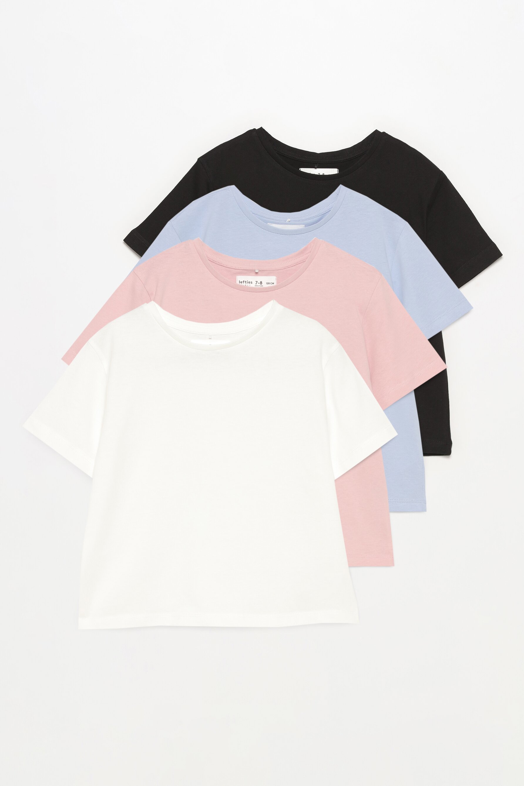 Pack of 4 plain short sleeve t-shirts