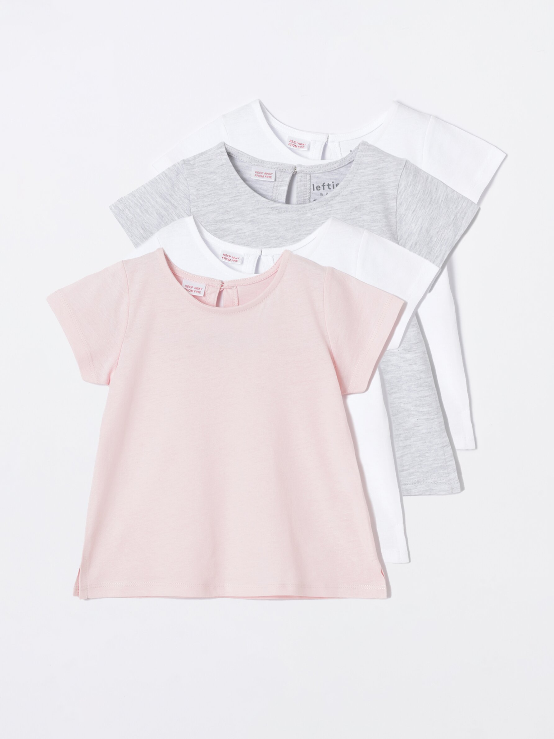 Pack of 4 plain short sleeve T-shirts