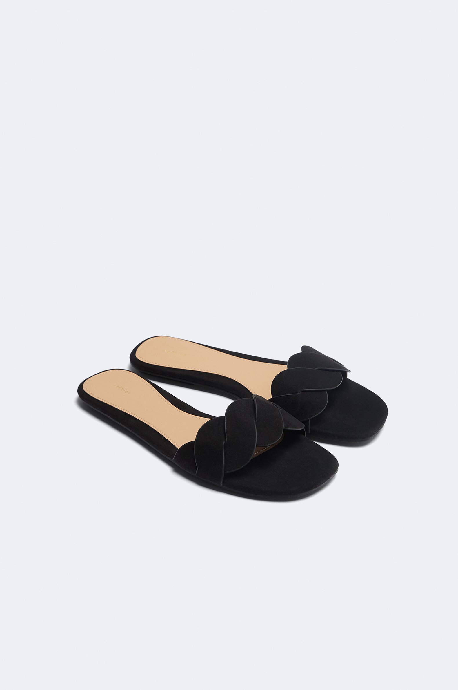 Braided flat slider sandals