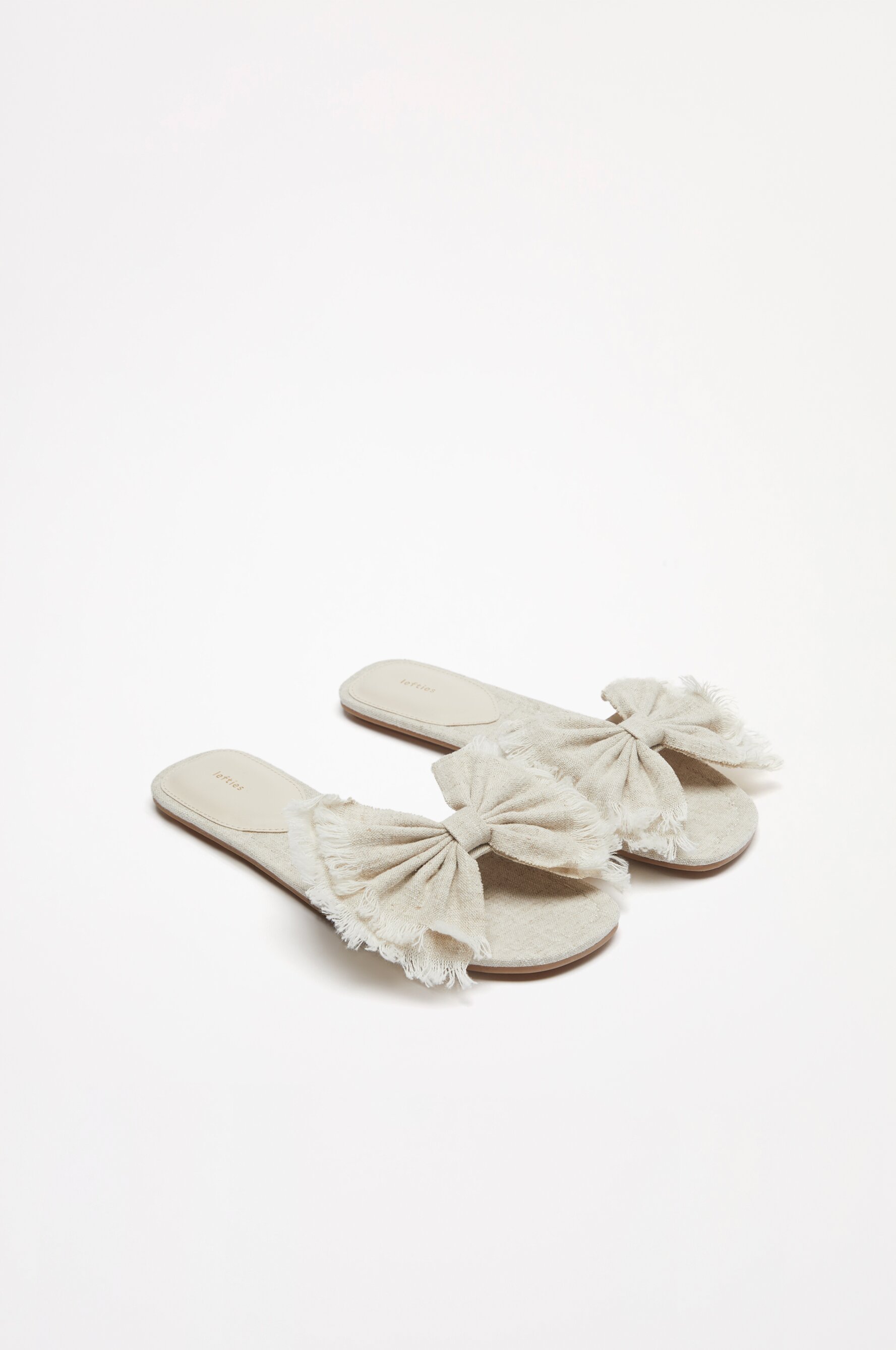 Flat slider sandals with bow