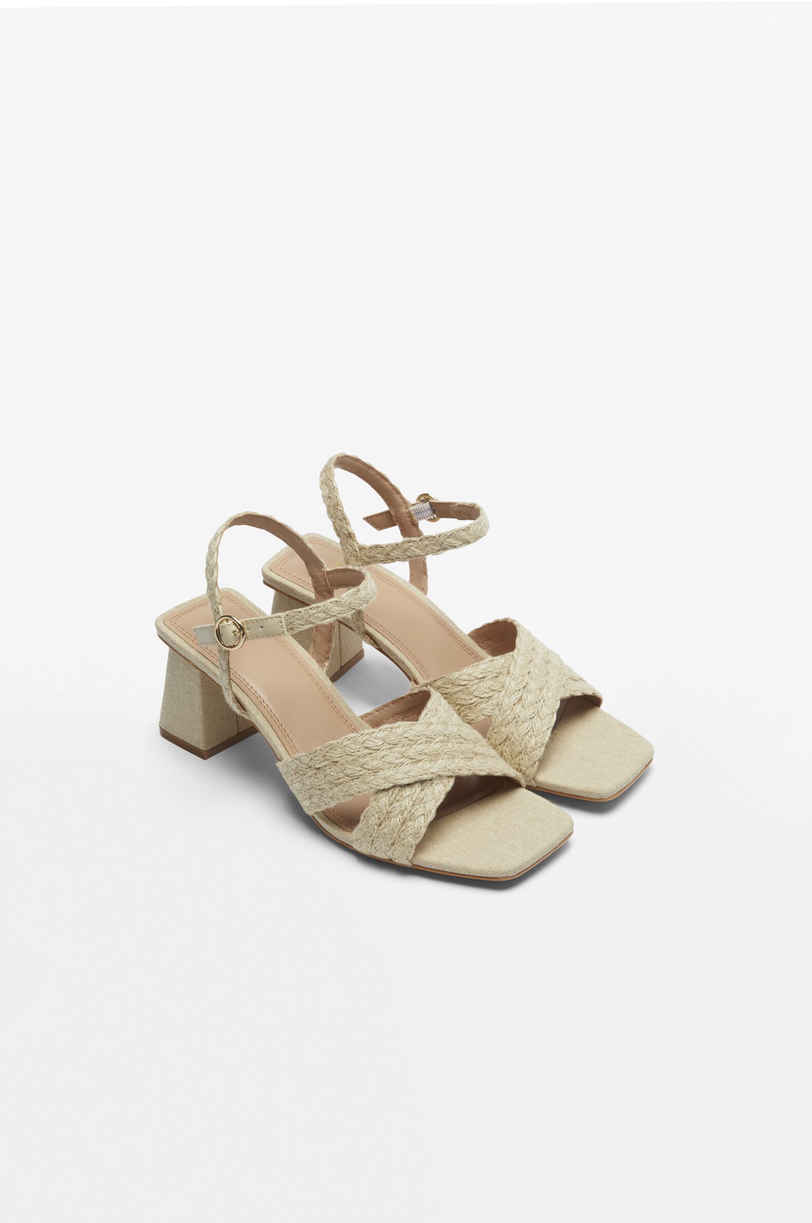 Jute high-heel sandals