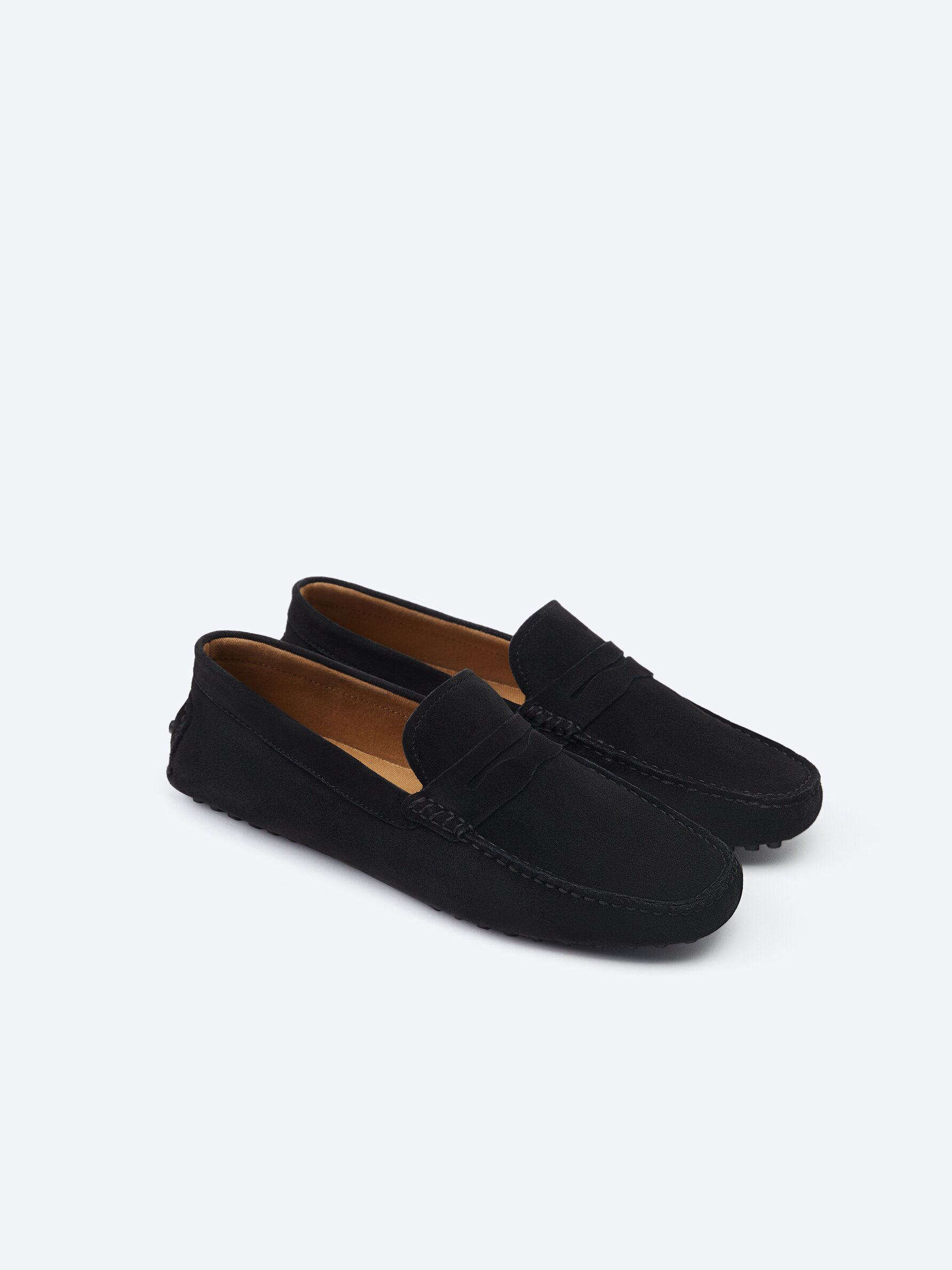 Leather loafers with penny strap