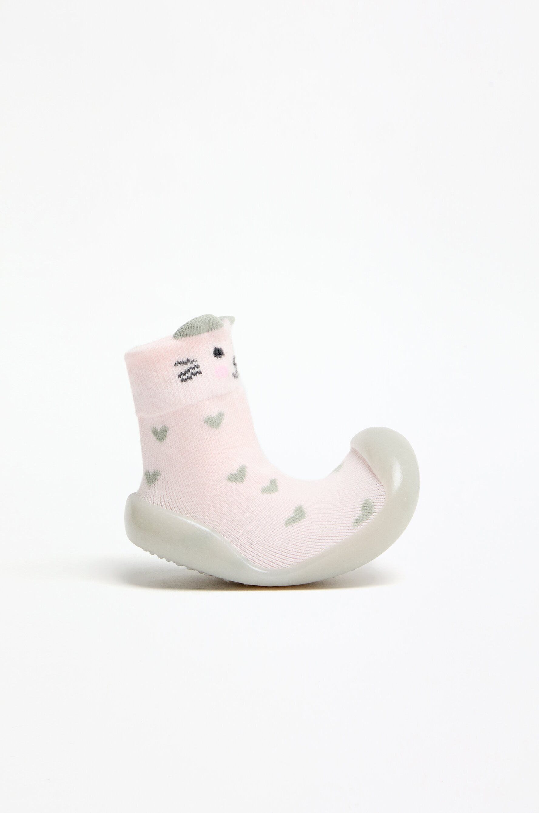 Pantufa tipo meia com gatinho
