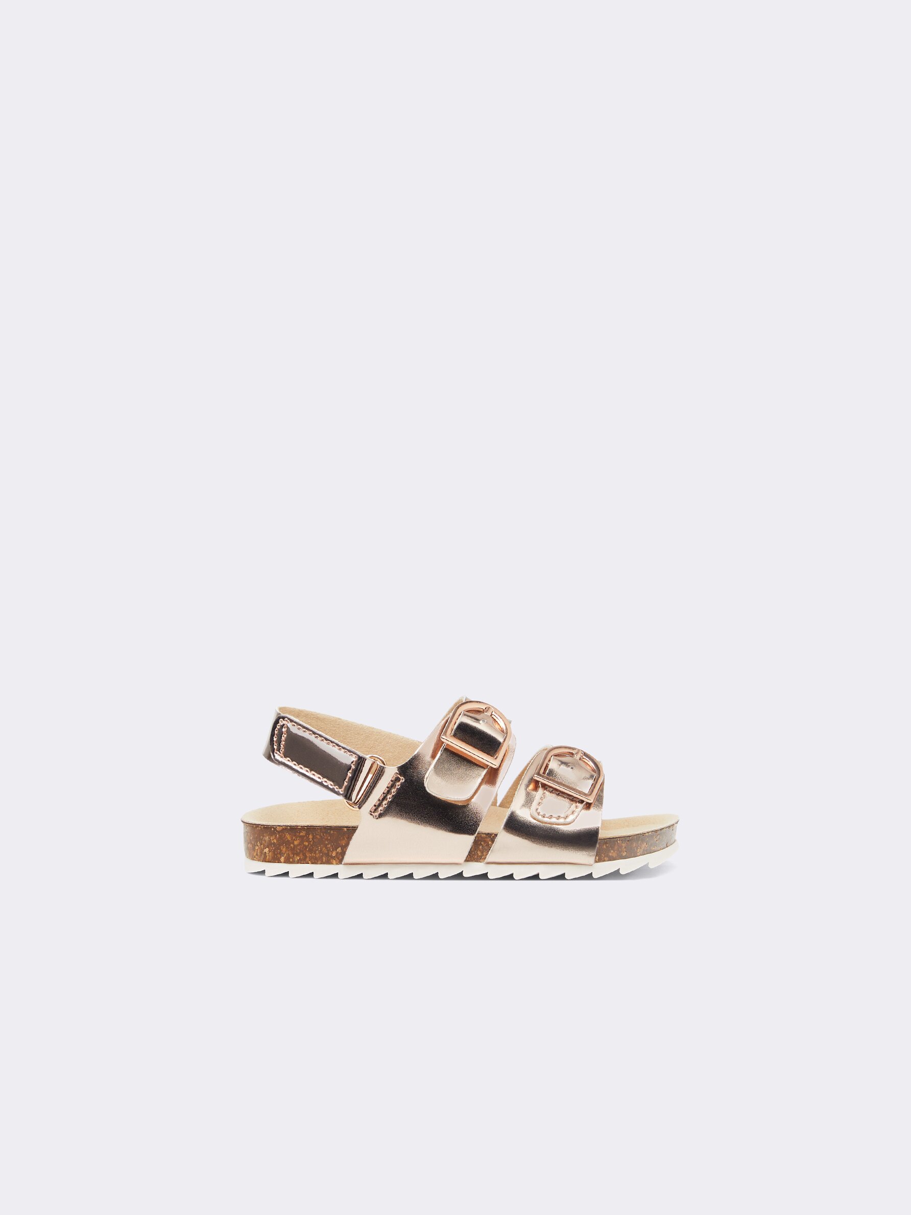 Sandals with metallic buckles
