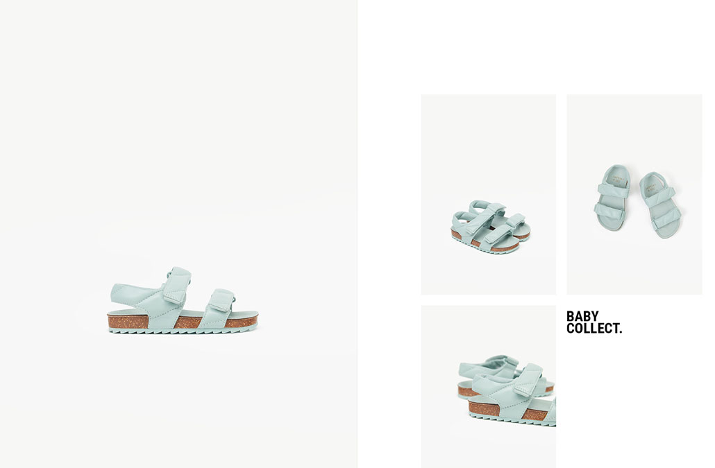 Quilted sandals with hook-and-loop strap.