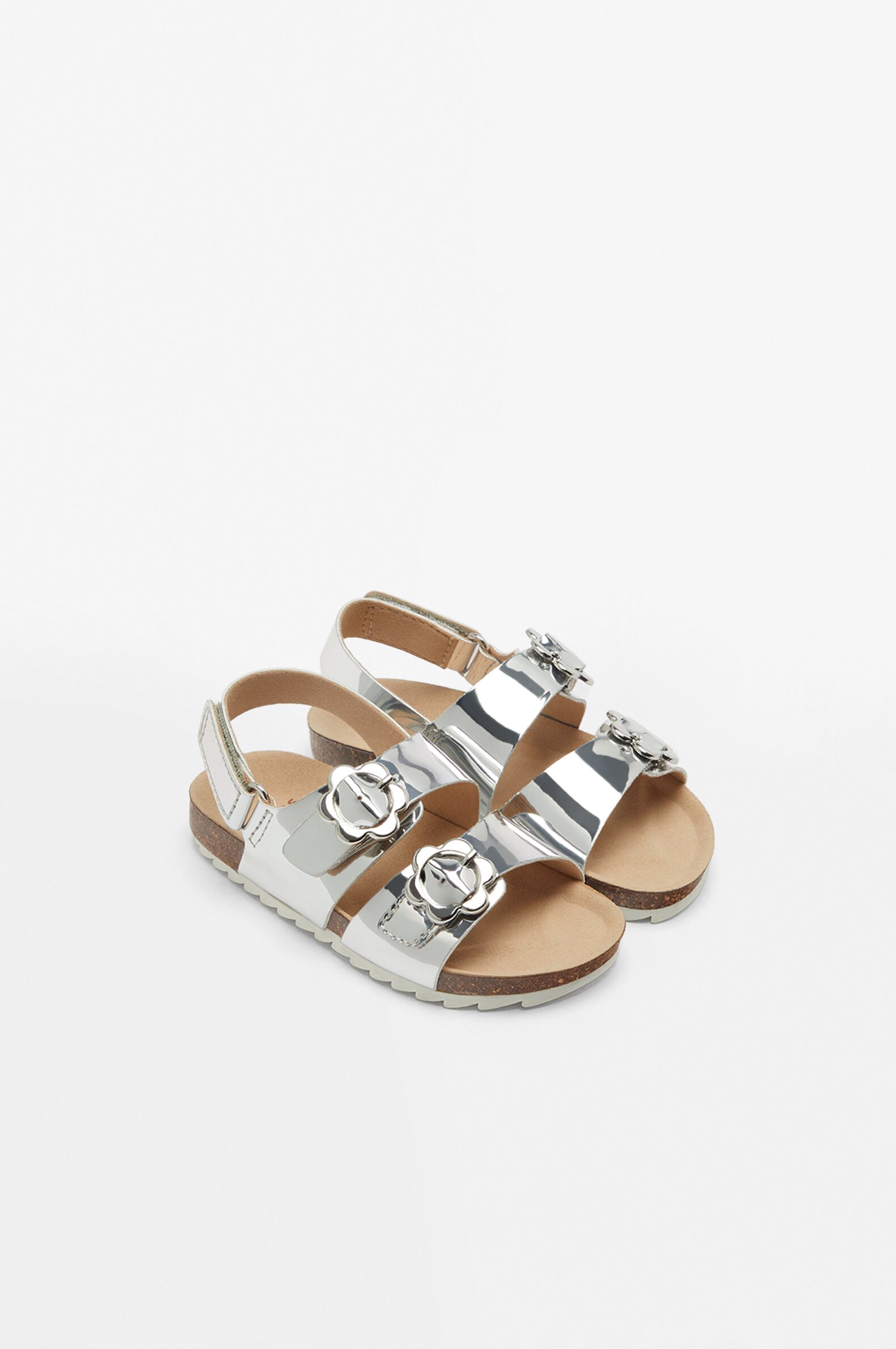 Metallic comfort sandals