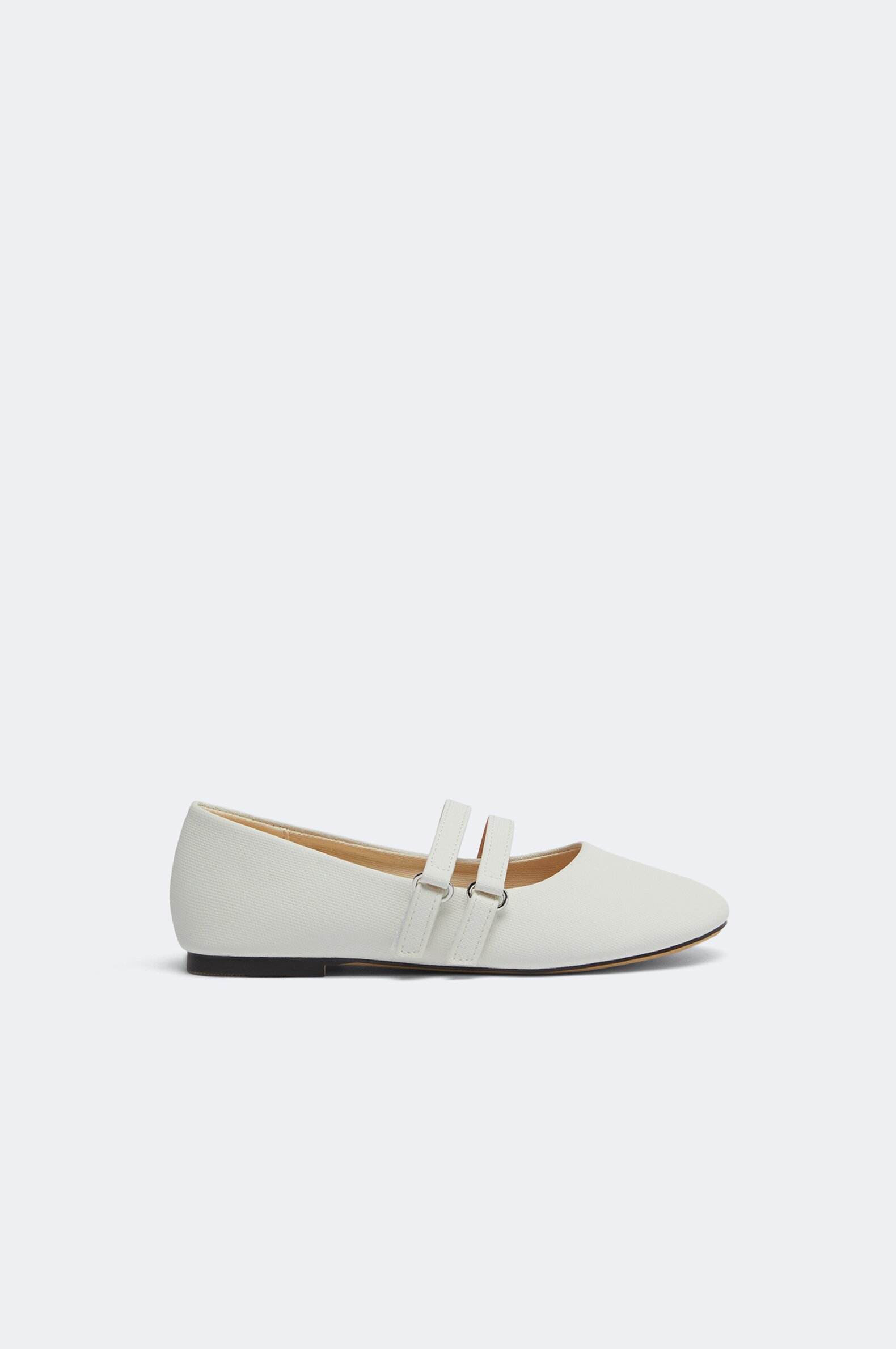 Ballet flats with double buckle