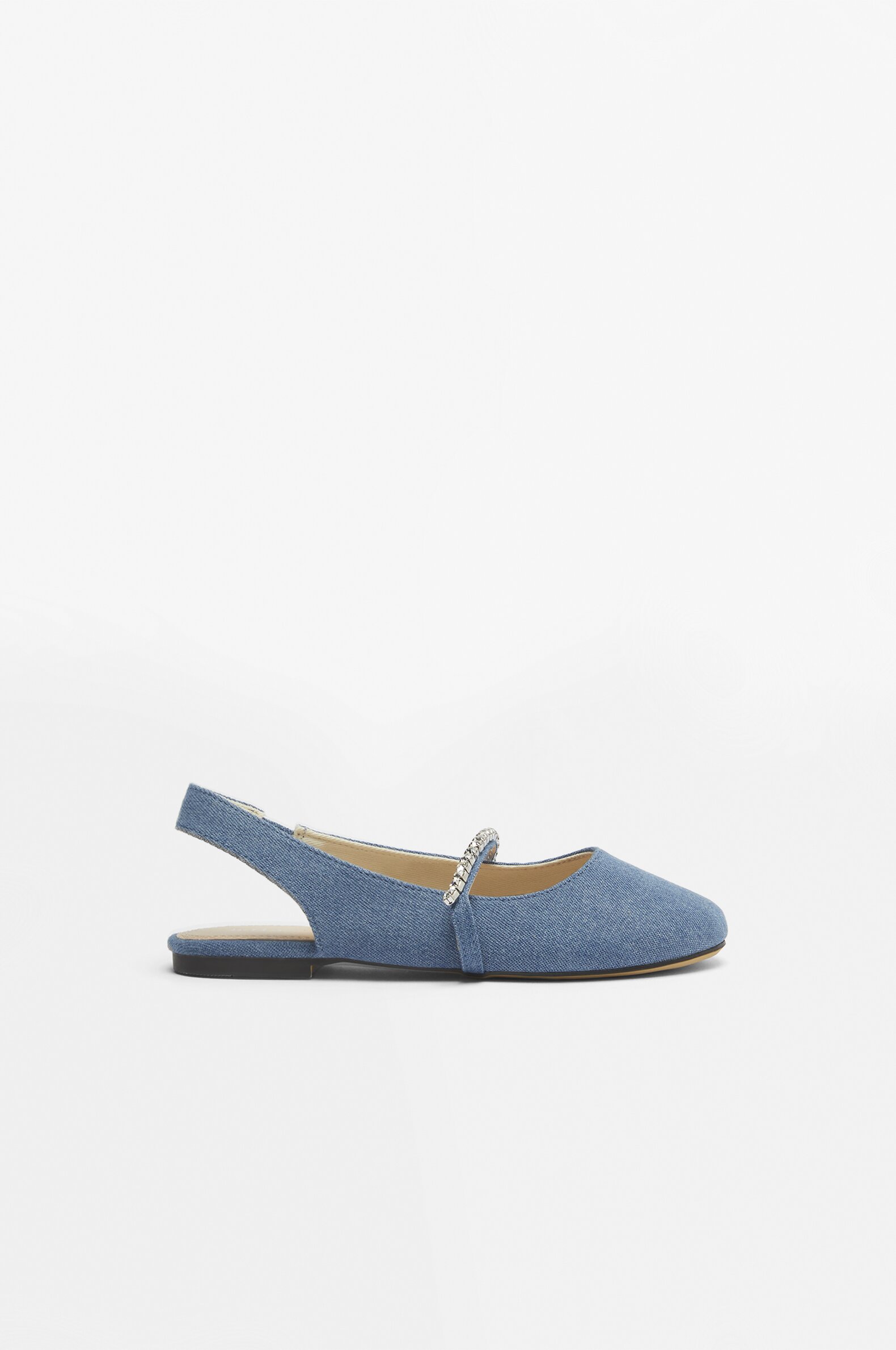 Rhinestone slingback ballet flats