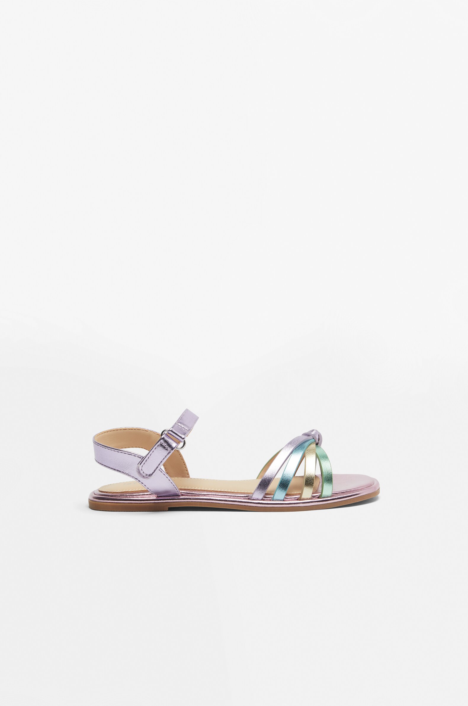 Metallic strappy sandals