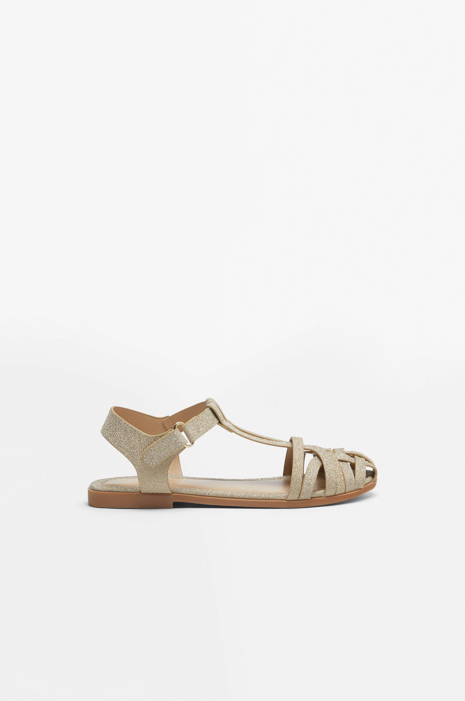 Shimmery cage sandals