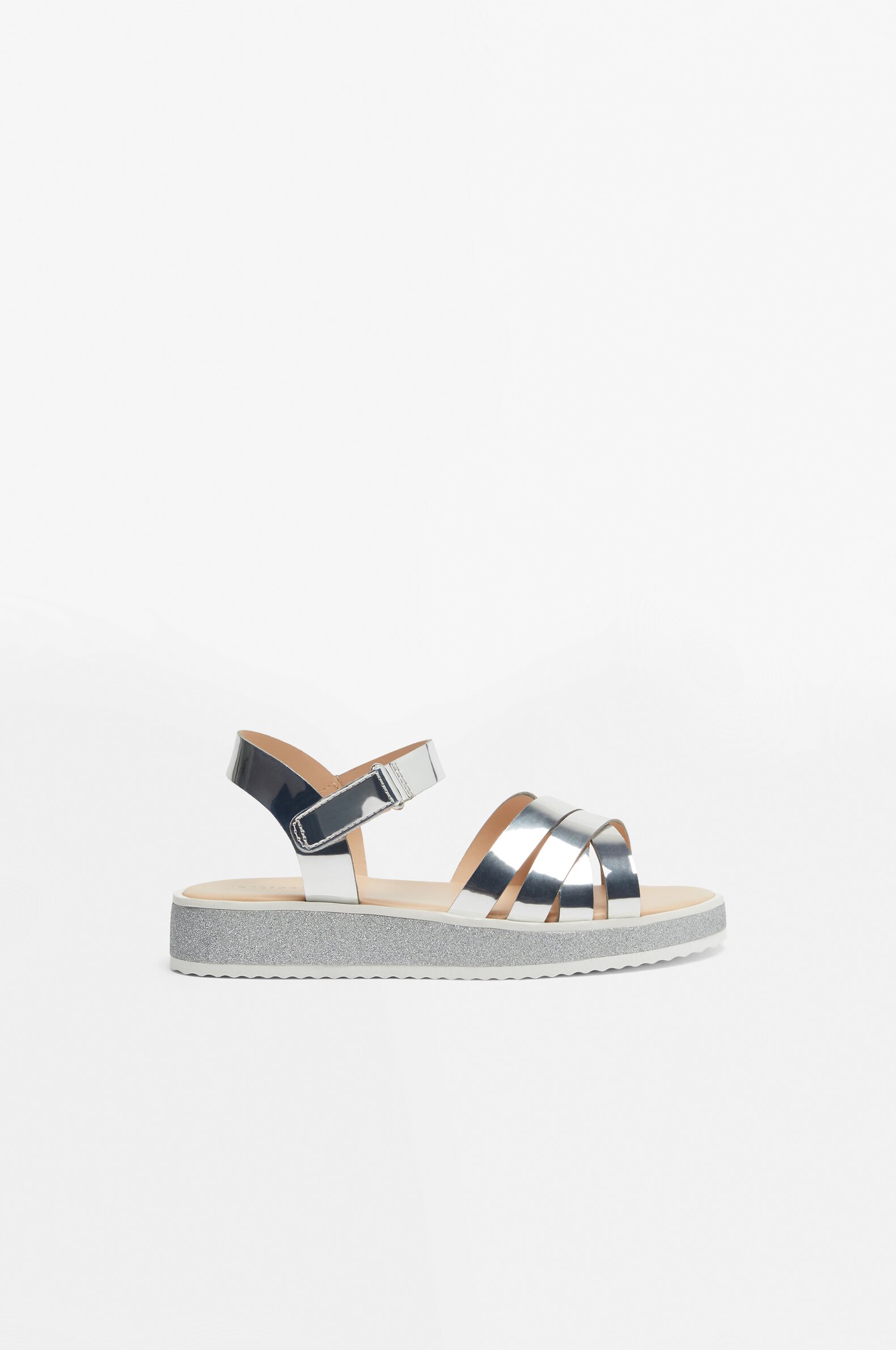 Sandalia metalizada glitter