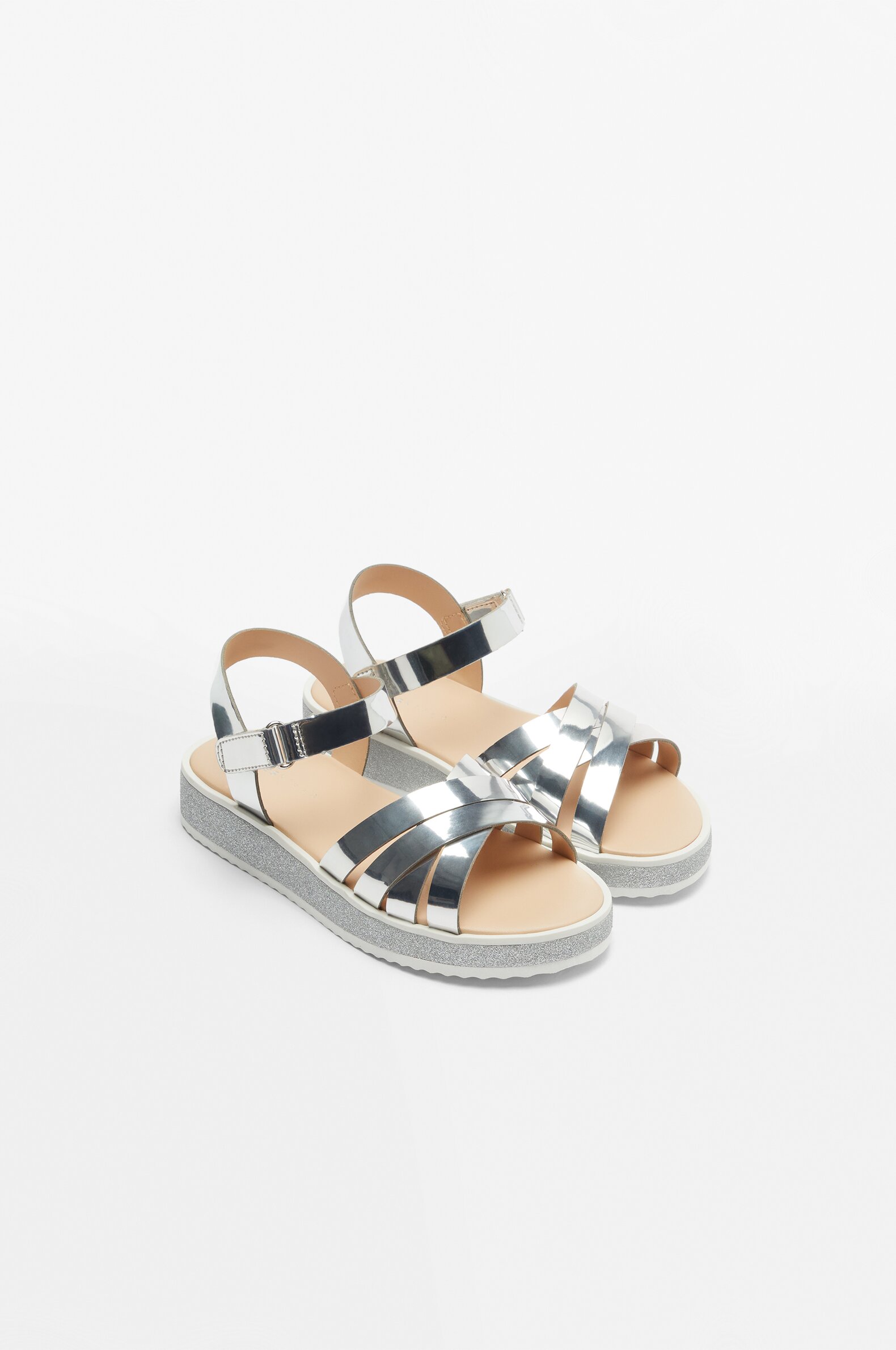 Sandalia metalizada glitter