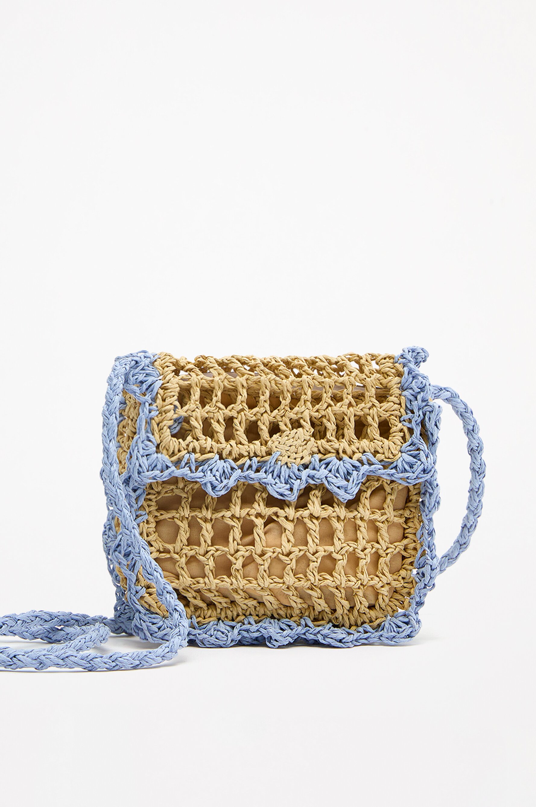 Raffia-style crossbody bag