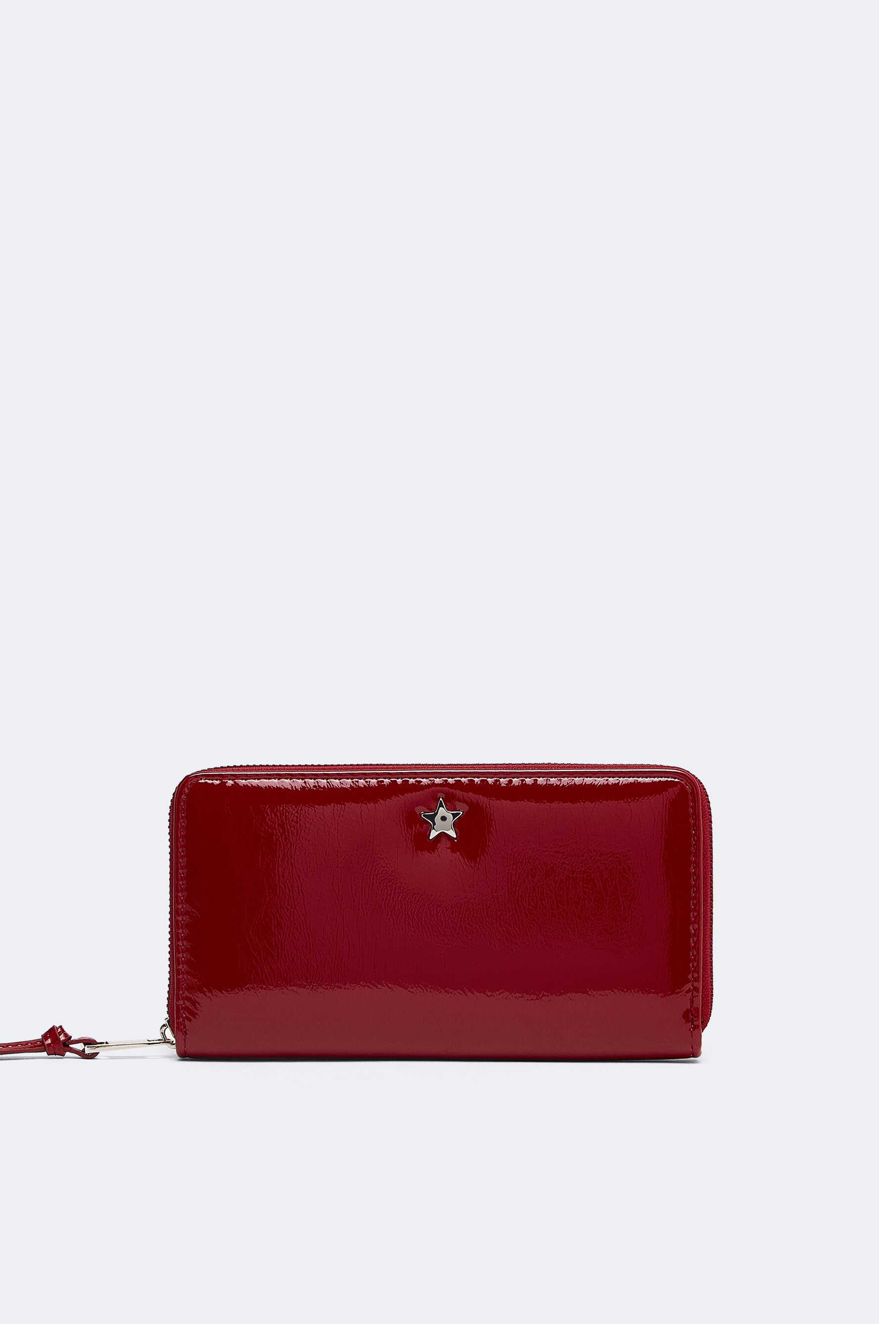 Faux-patent-finish star wallet