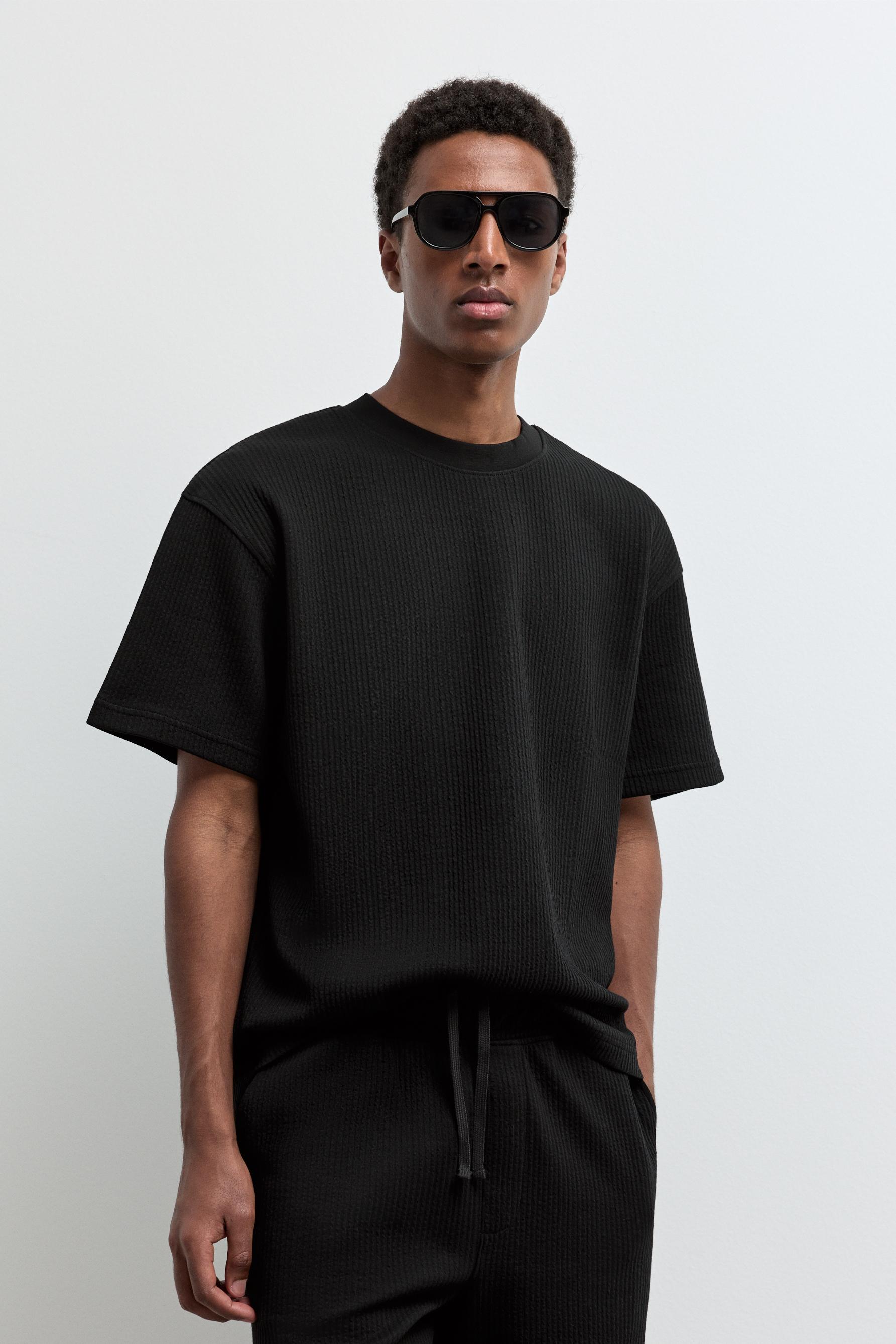 Sudadera manga corta textura