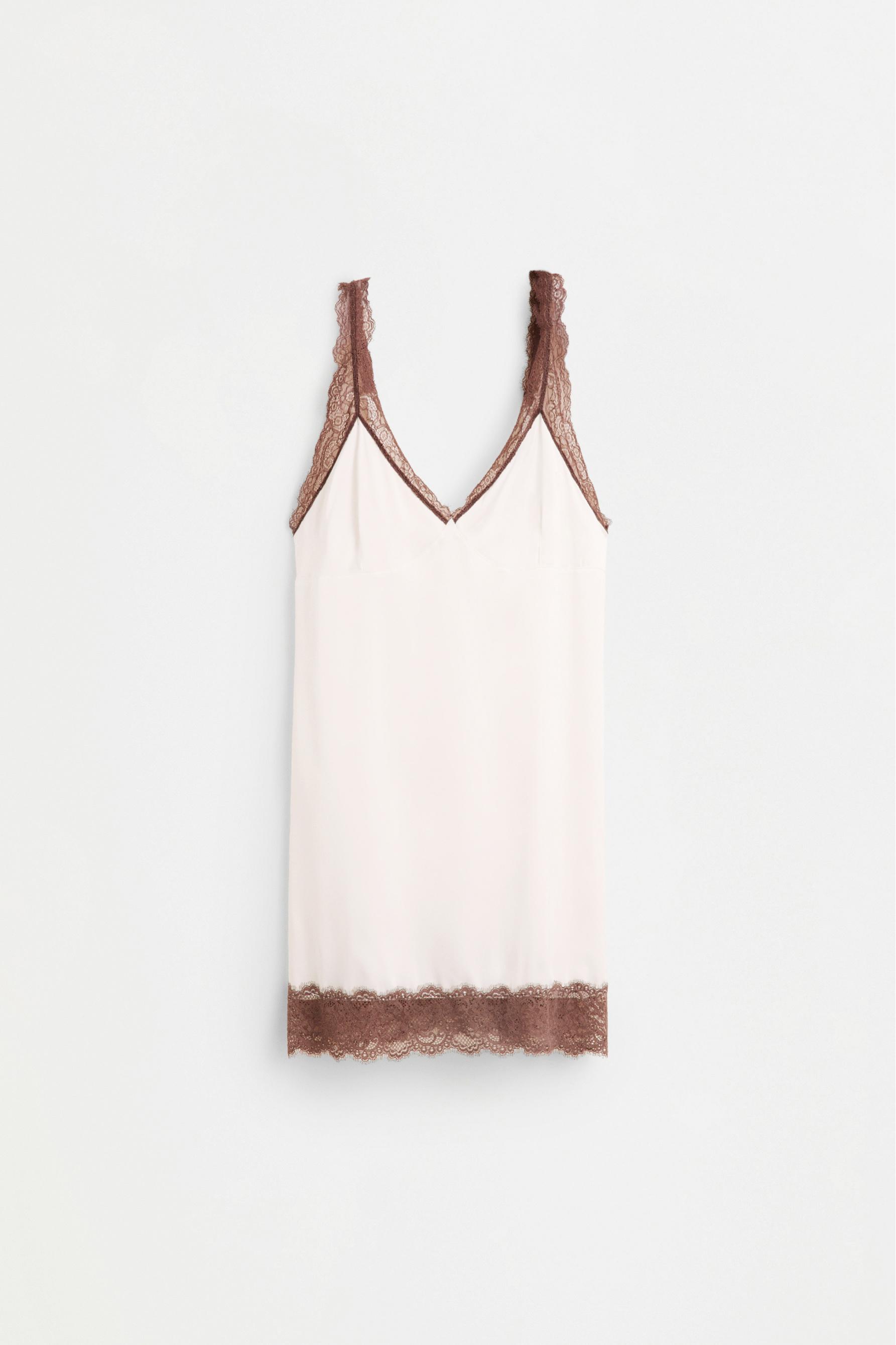 Lace slip dress — WHITE