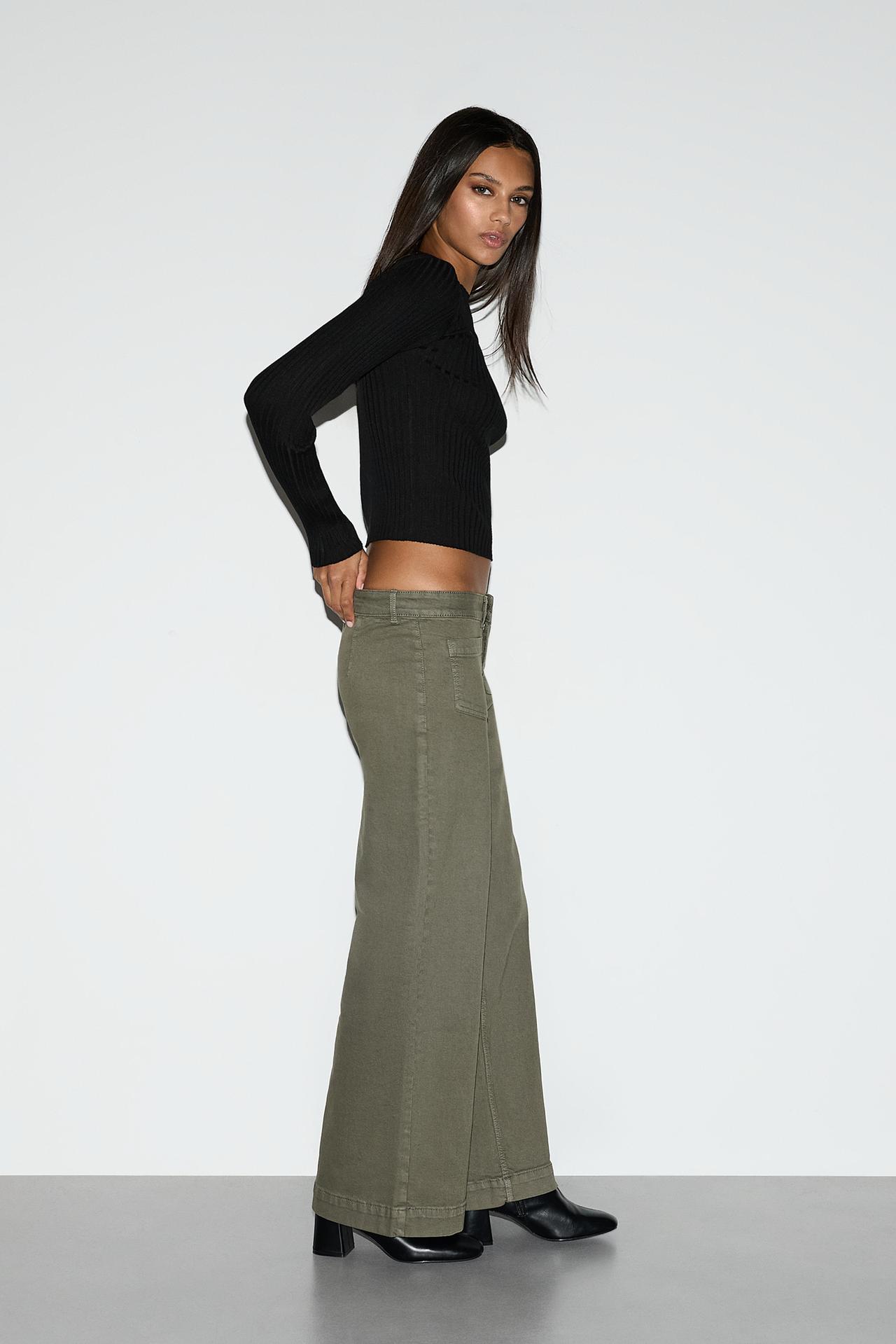 Culotte pocket jeans — DARK KHAKI