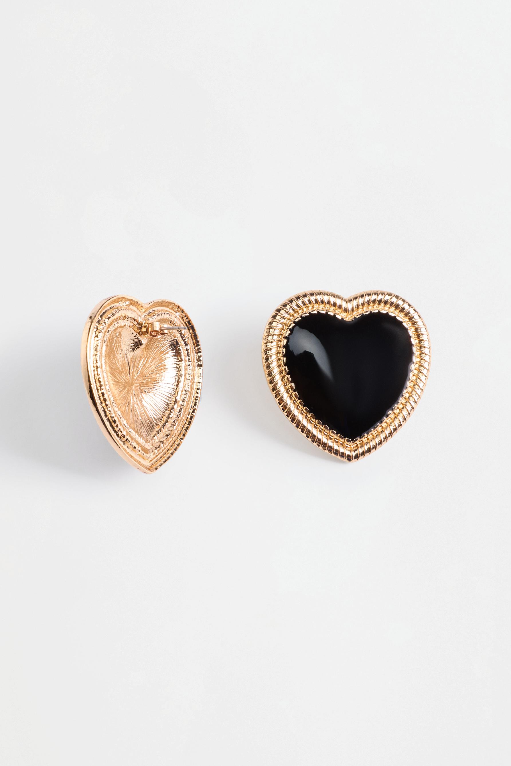 Heart earrings — FADED BLACK