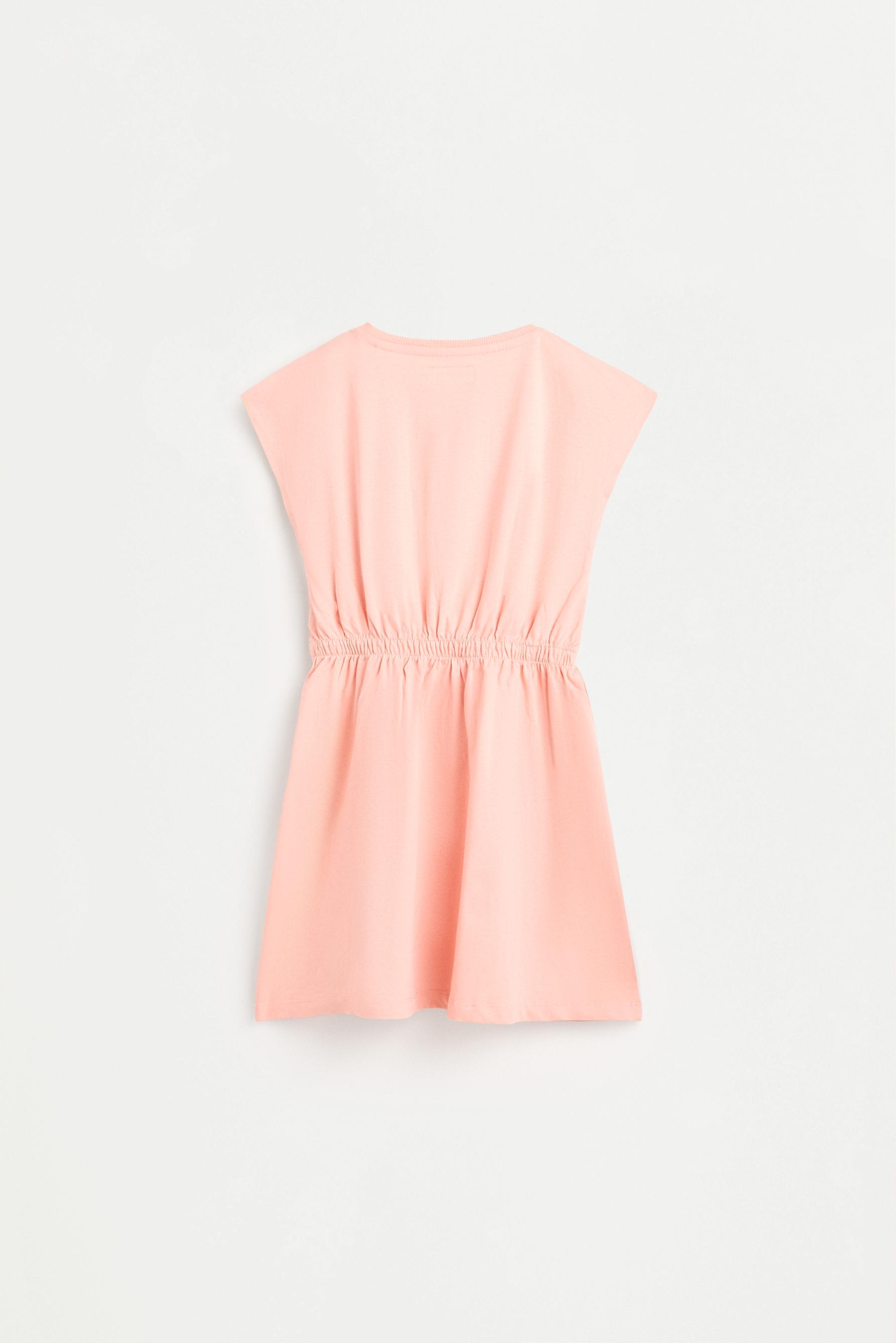 Dress with elasticated waist — LIGHT ORANGE