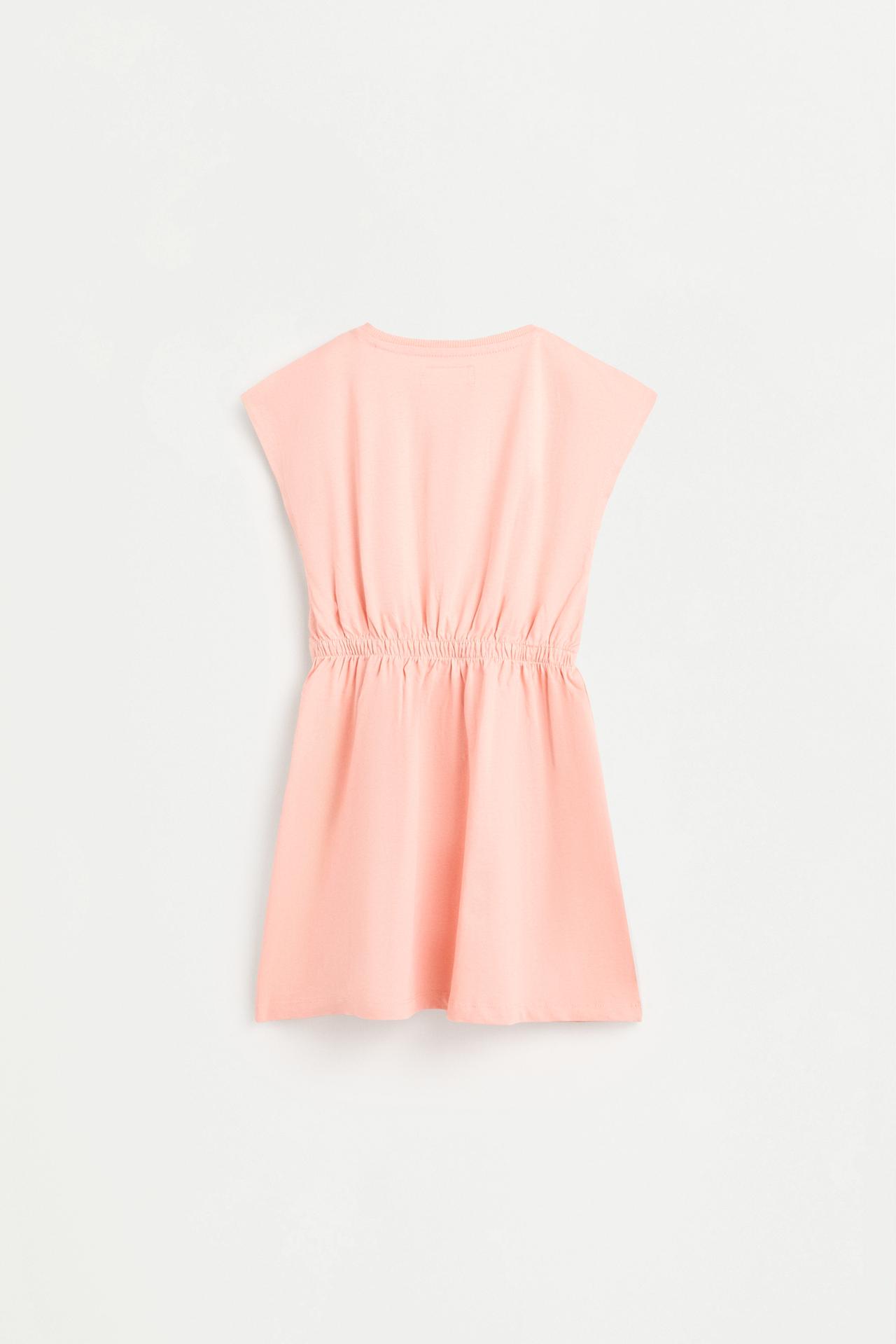 Dress with elasticated waist — LIGHT ORANGE