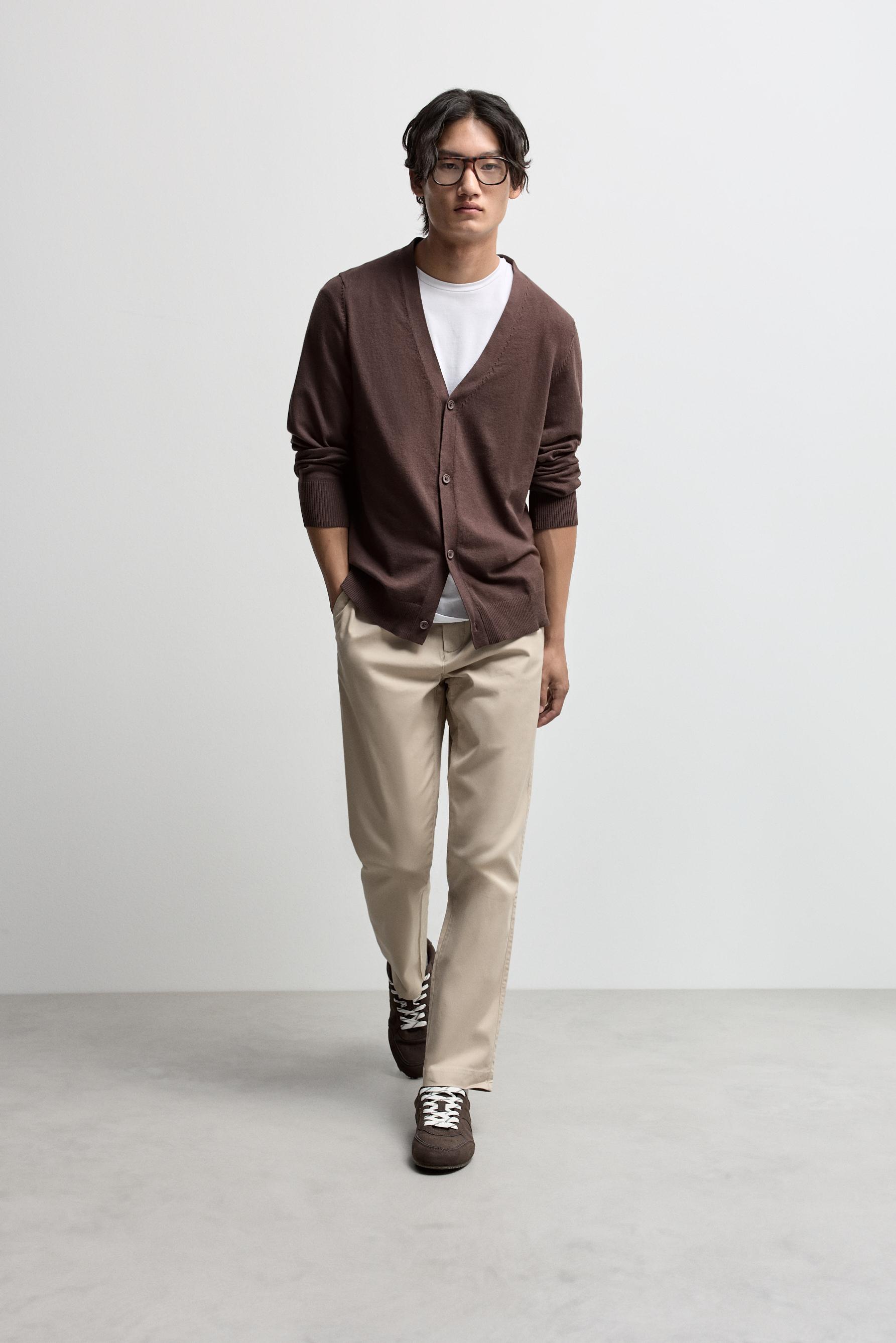 Slim fit chino trousers — BEIGE