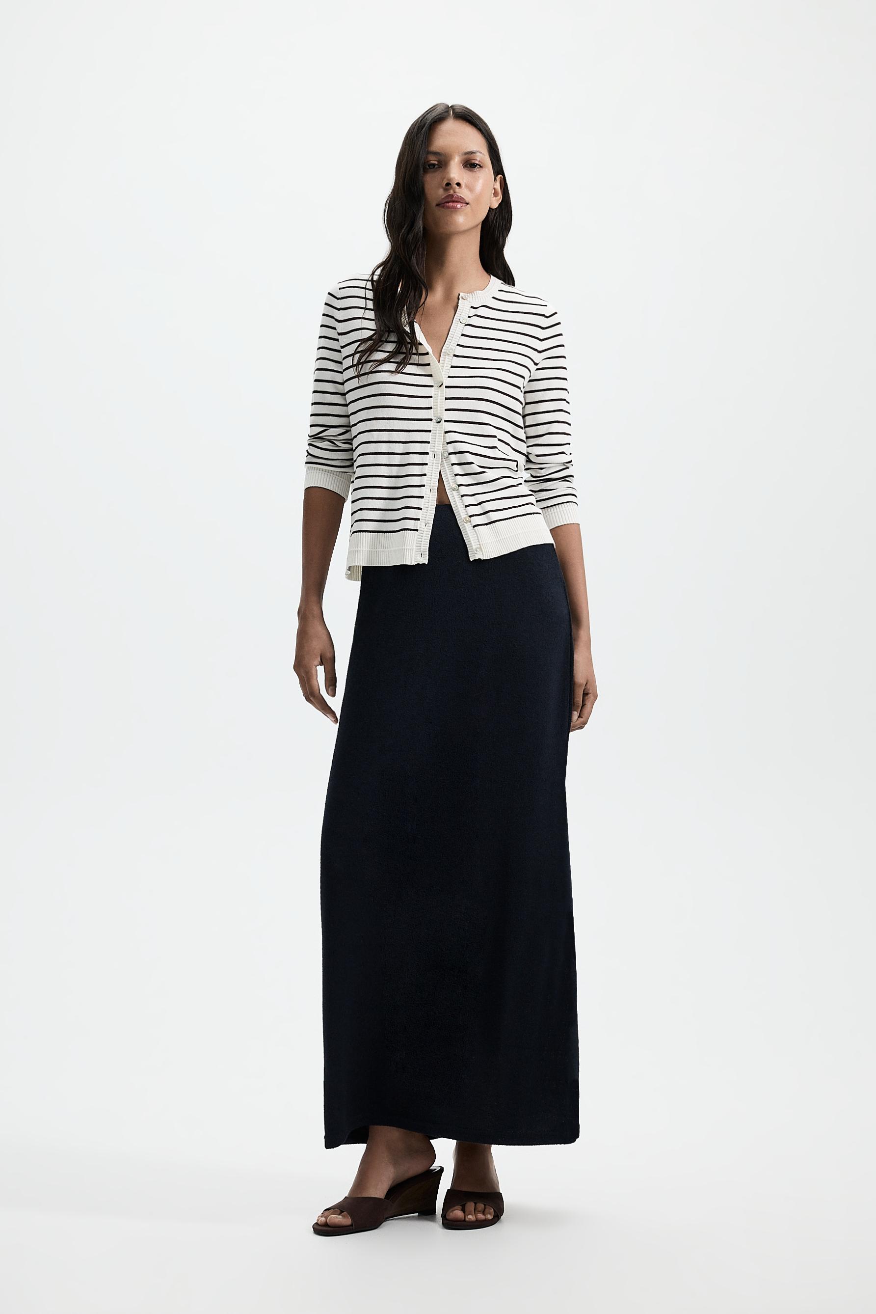Rustic midi skirt — NAVY