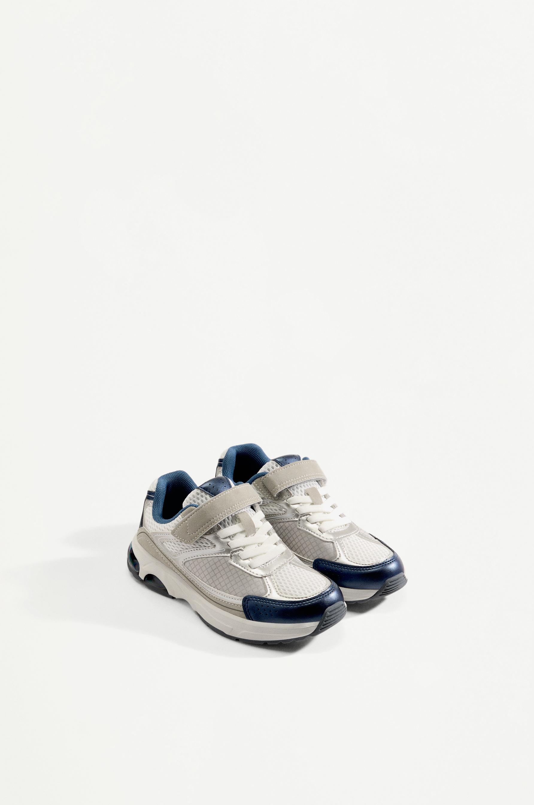 Mixed-material sneakers — WHITE