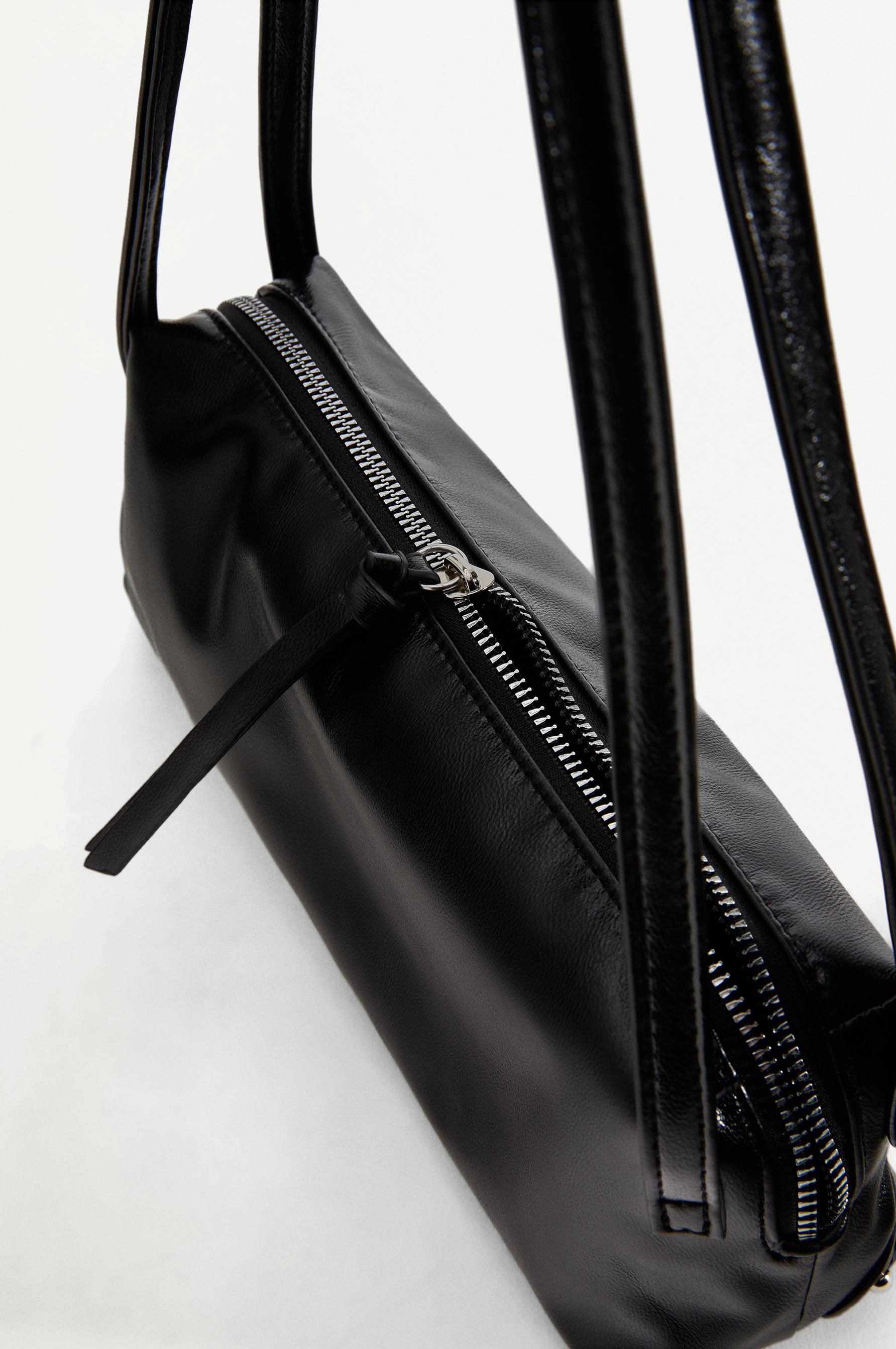 Double handle shoulder bag — BLACK