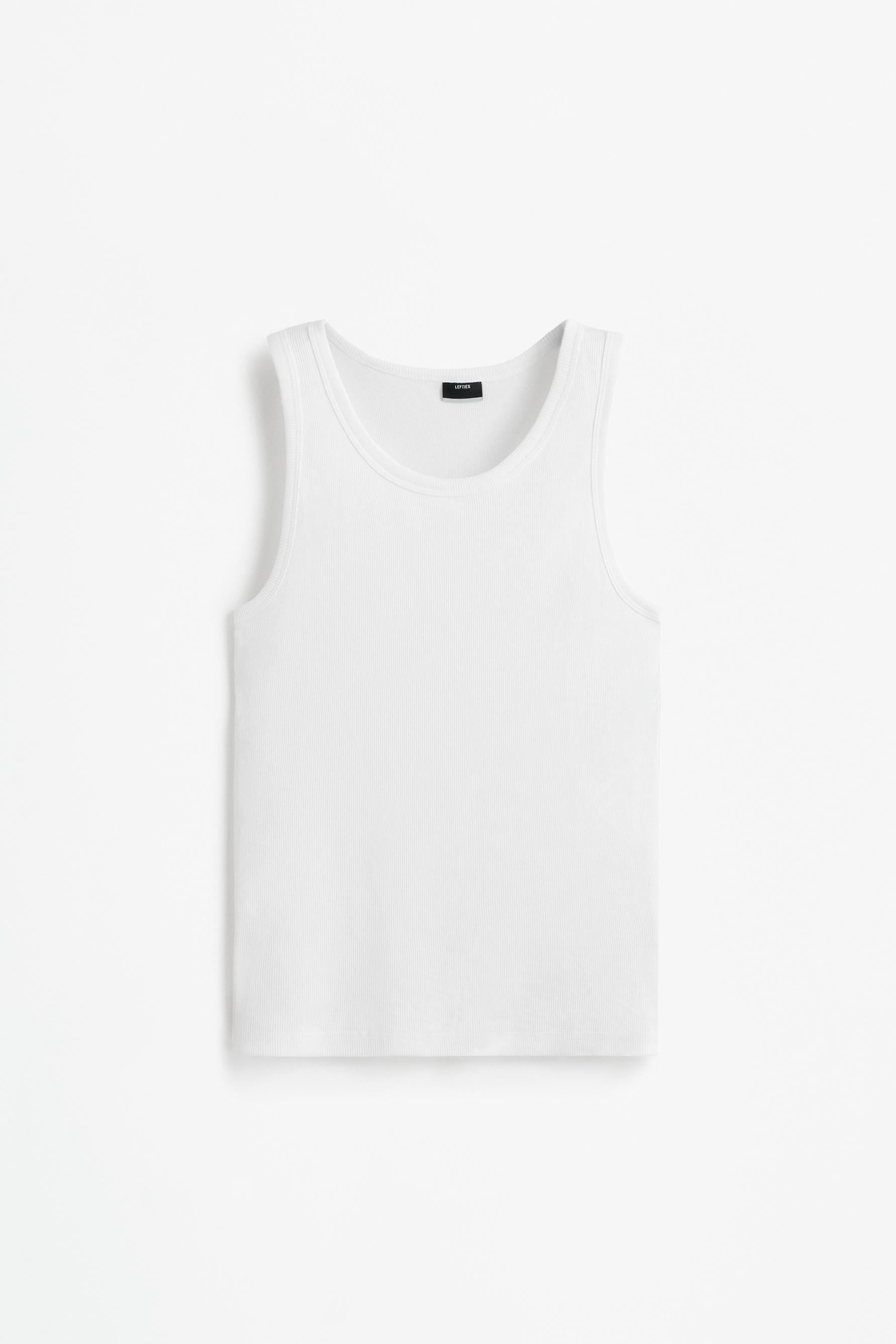Ribbed vest top — OFF WHITE